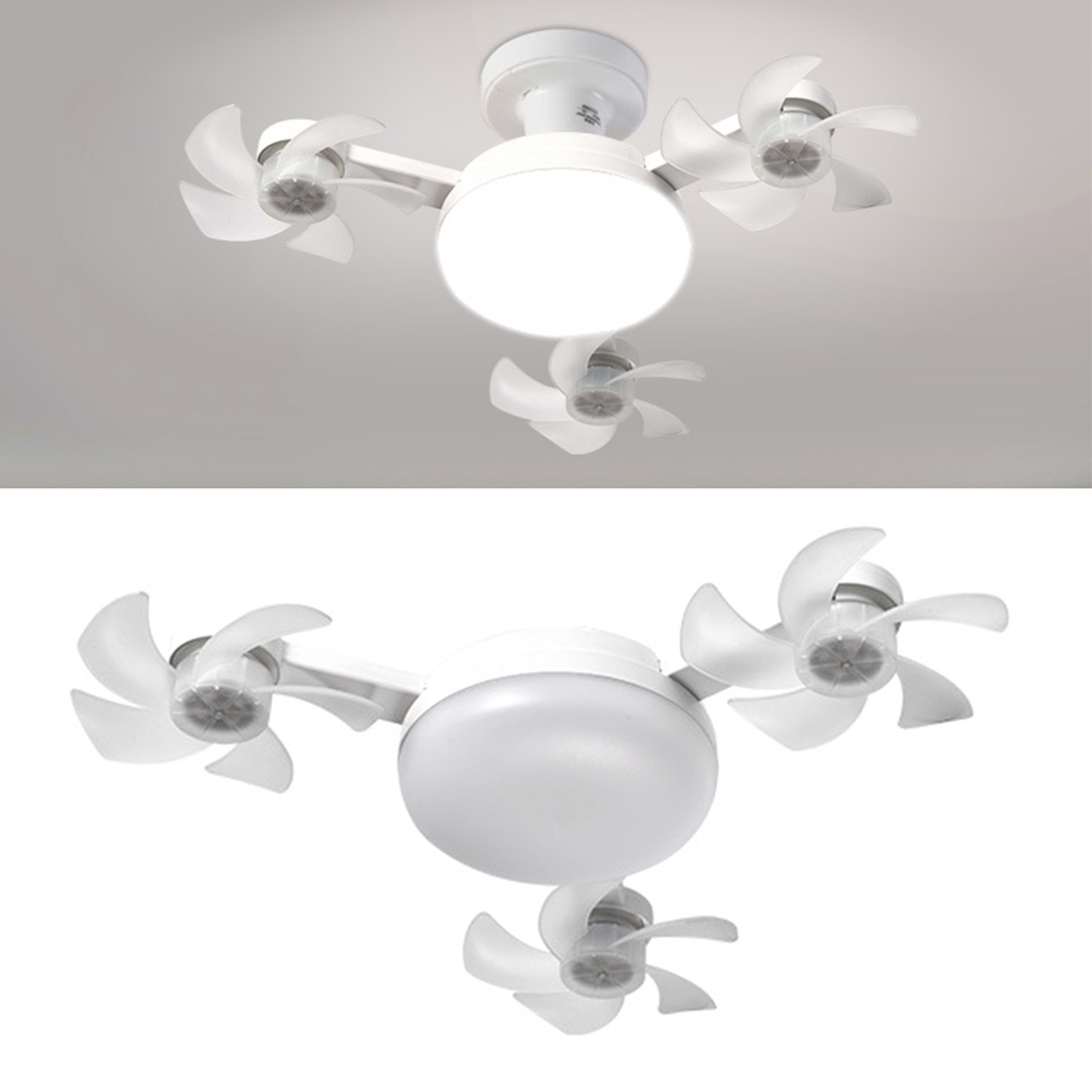 Ceiling Fan With Light And Remote E26 E27 3 Speeds 3 Colors 2 Timers Quiet Foldable Modern LED Fan Light For Living Room 3