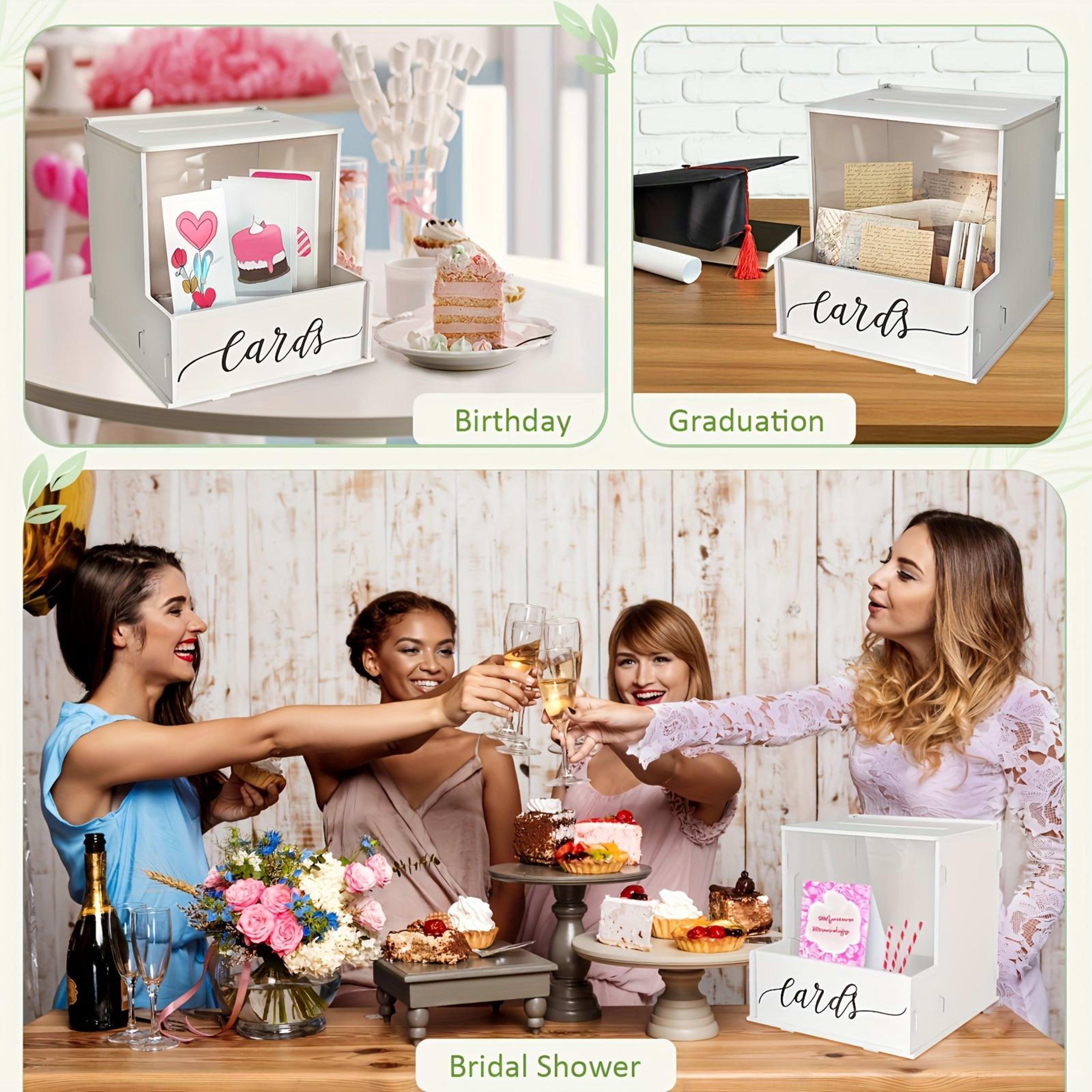 Elegant White PVC Rectangular Wedding Card Box With Lockable Lid  Durable Decorative Gift Box For Wedding Money, Favors, 11