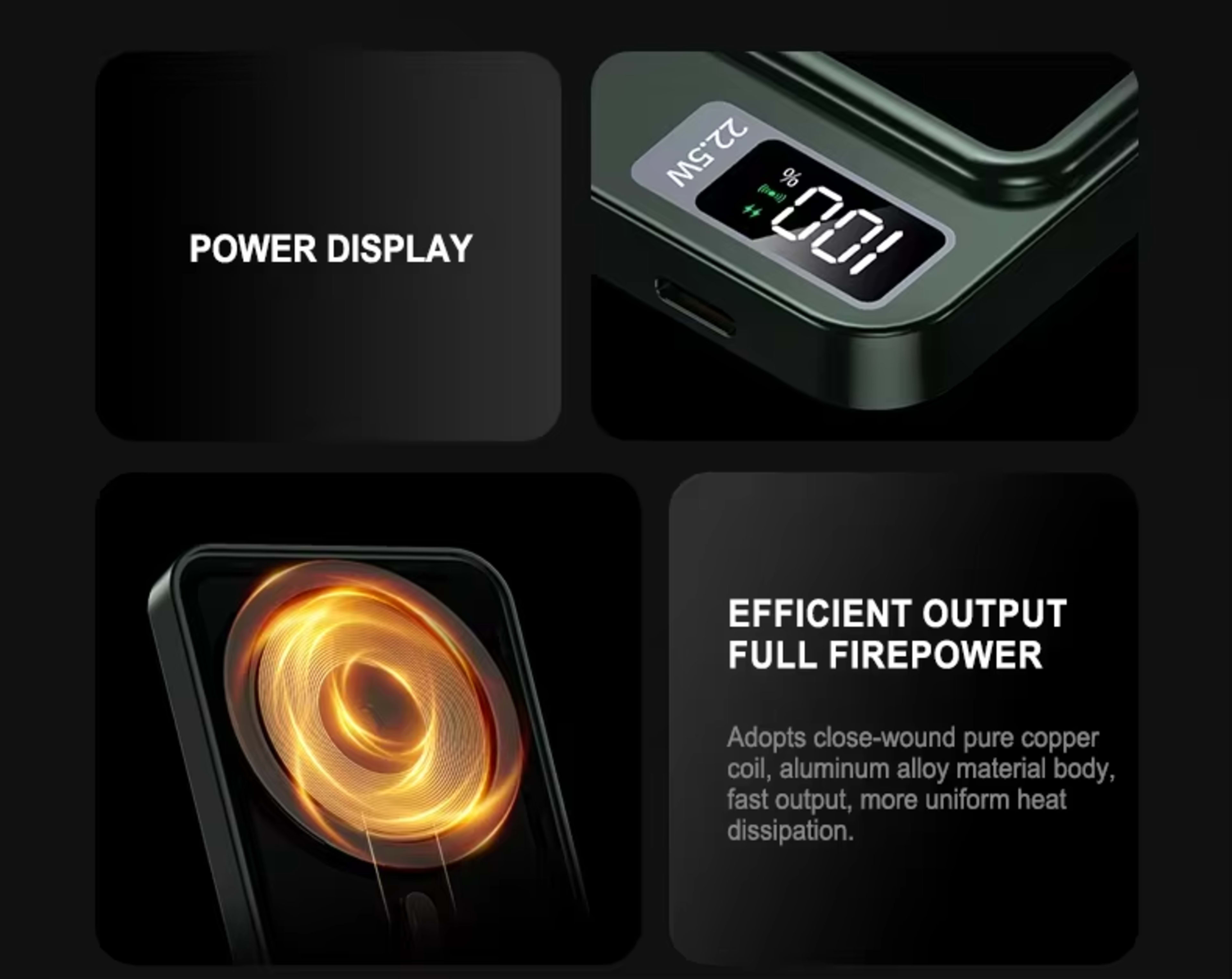 Magnetic Wireless Power Bank, Super Fast Charging, Portable External Battery Power Bank For IPhone, Samsung, 3