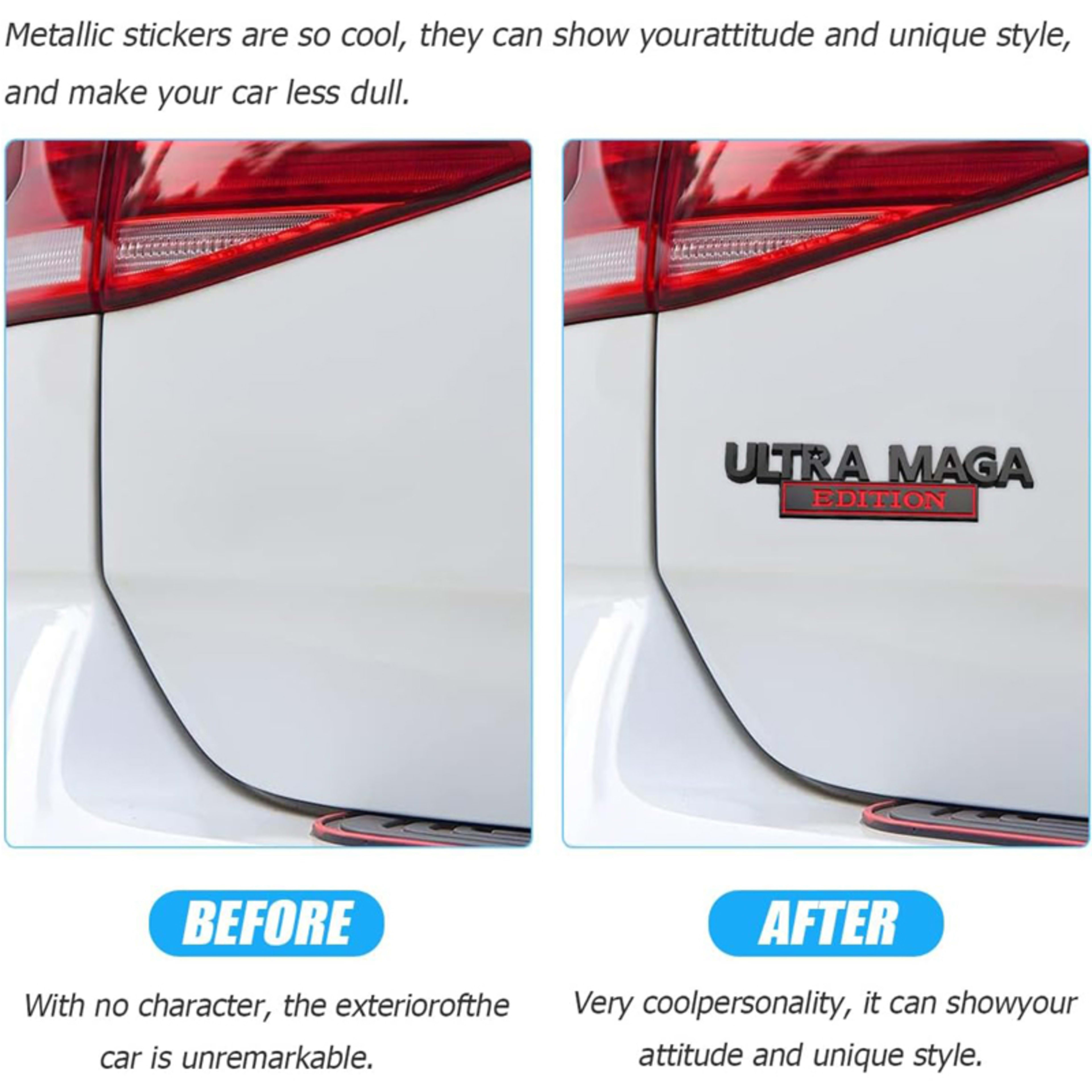 2pcs Ultra MAGA Edition Emblems, Emblem 3D Badge Decal Car Truck SUV,Refrigerator Sticker,Window Display Stickers,Bicycl 6