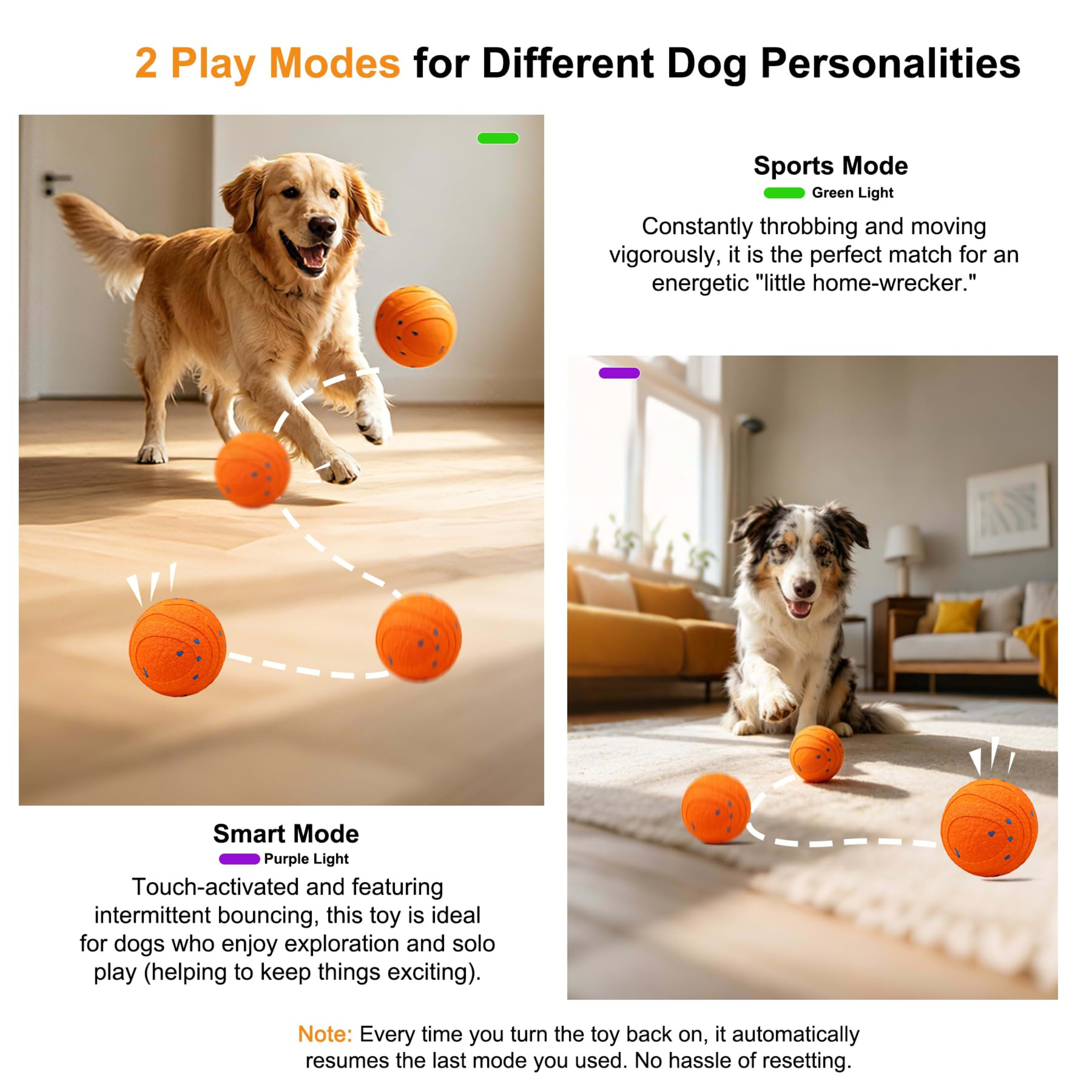 Interactive Automatic Bouncing Dog Ball, Motion Activated Self Moving Toy For Boredom & Separation Anxiety, Durable Chew 5