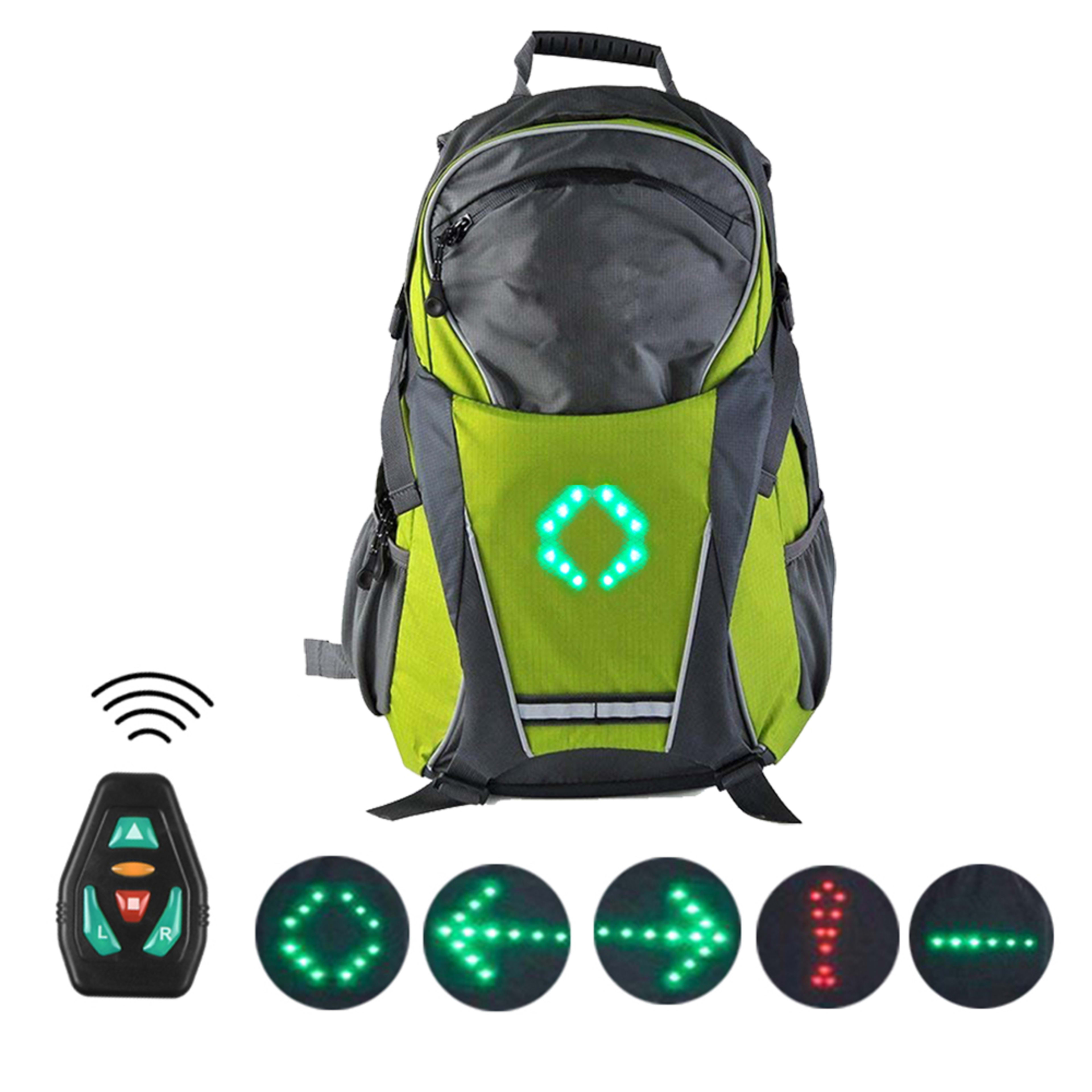 LED Cycling Backpack With Turn Signal Lights, Featuring Wireless Remote Control Smart LED Lights, USB Rechargeable For E 3