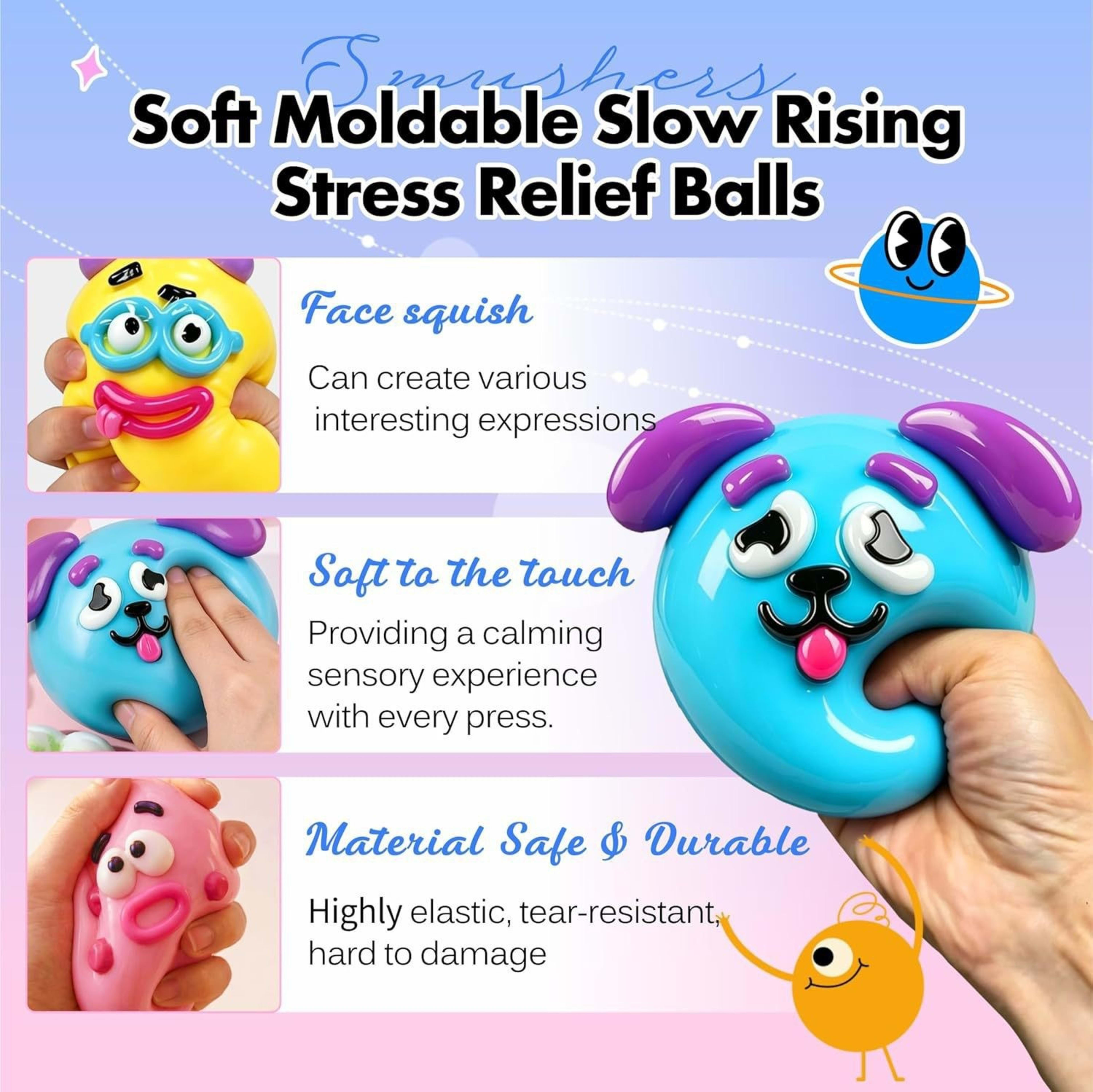 Funny Dog Changing Face Rainbow Pinch Music Slow Rebound Decompression Toy Press Net Celebrity Decompression Artifact 2