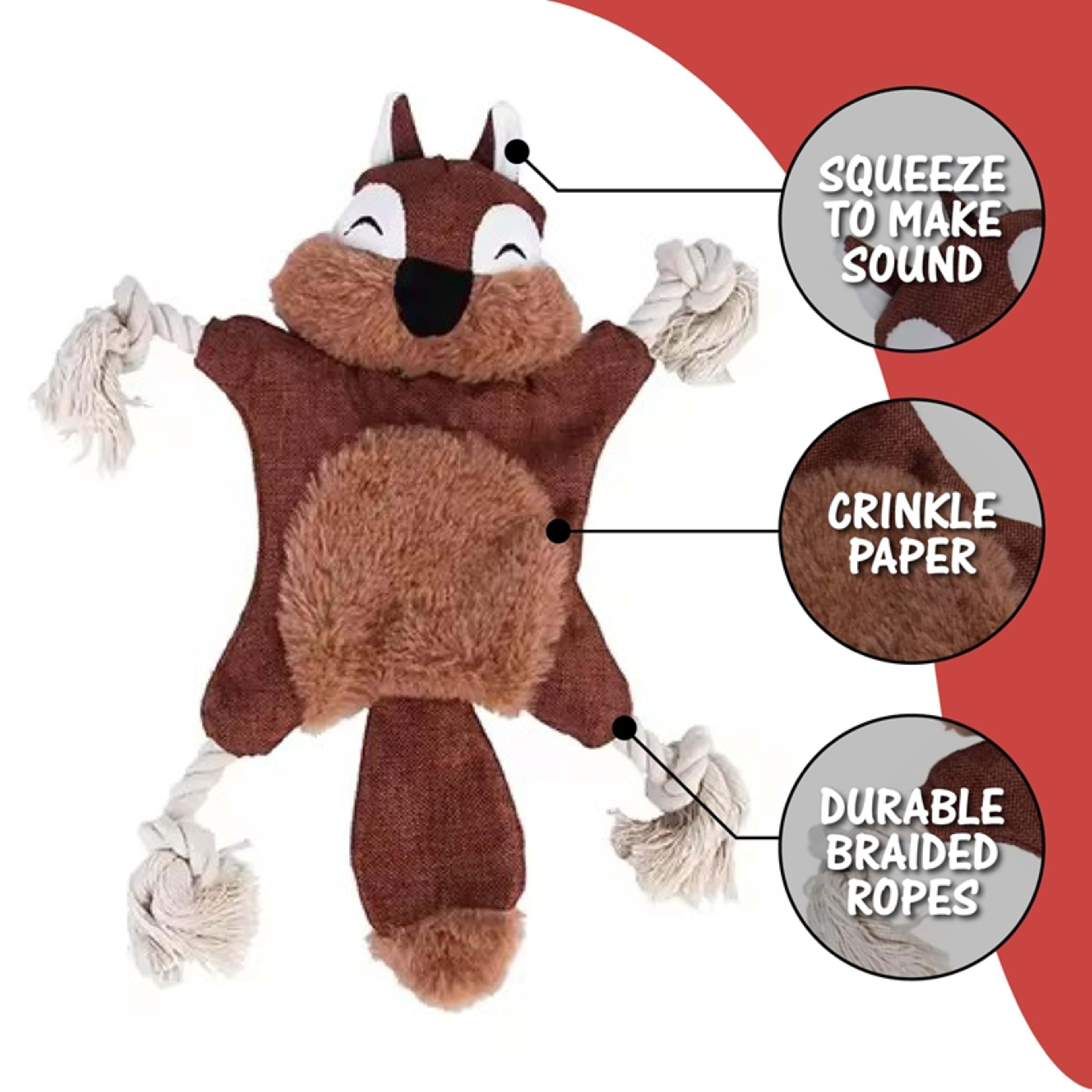 Dog Toys, Stuffed, Chewing, Plush, Squeaky Animal Pet Toys, Puppy, Fox, Squirrel, Dog, Cat, Chewing, Squeaky Toys, Pet S 10