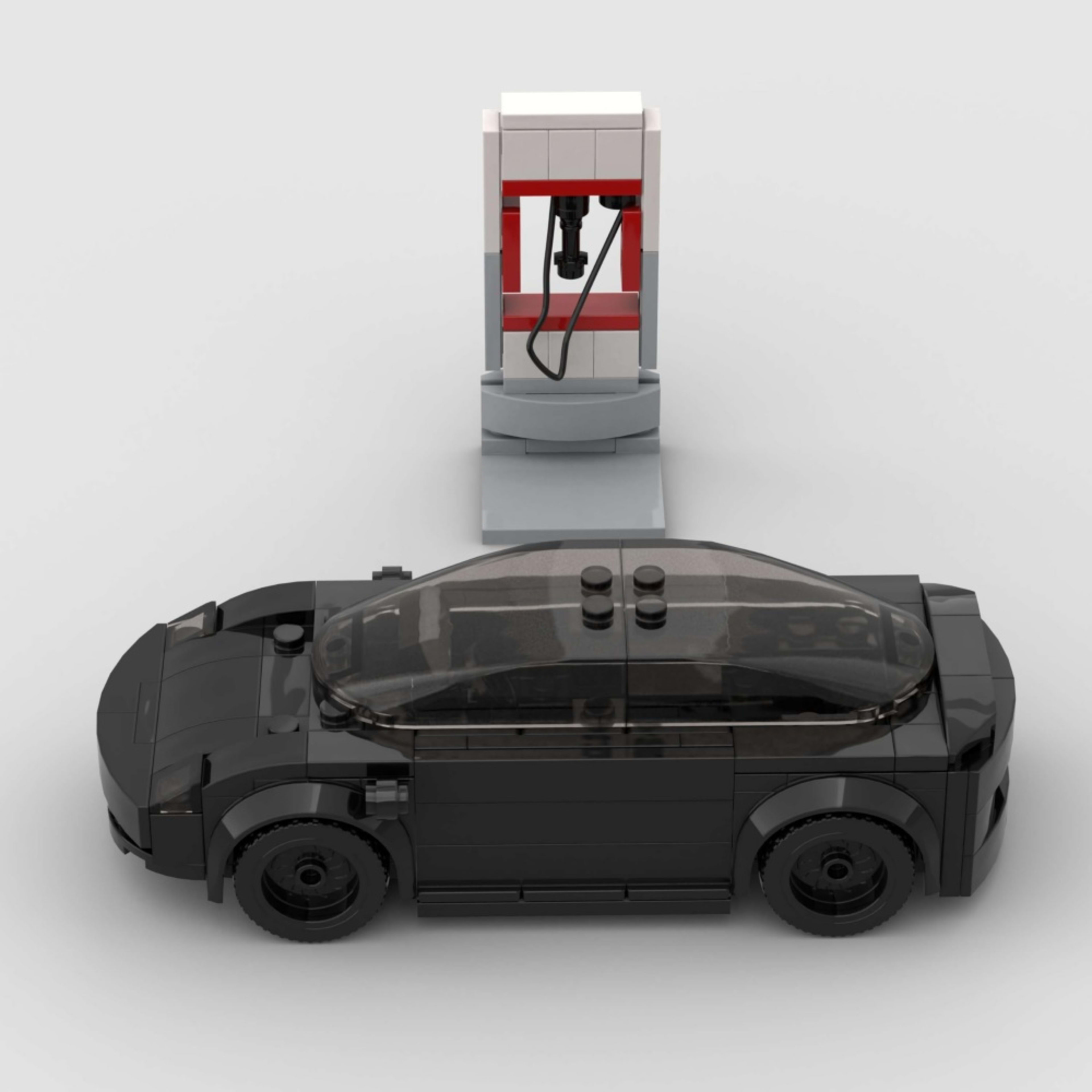 185PCS Black Electric Sports Car Building Blocks With Charger, Modern EV Vehicle Toy Kit For Kids And Adults,Collectible 5
