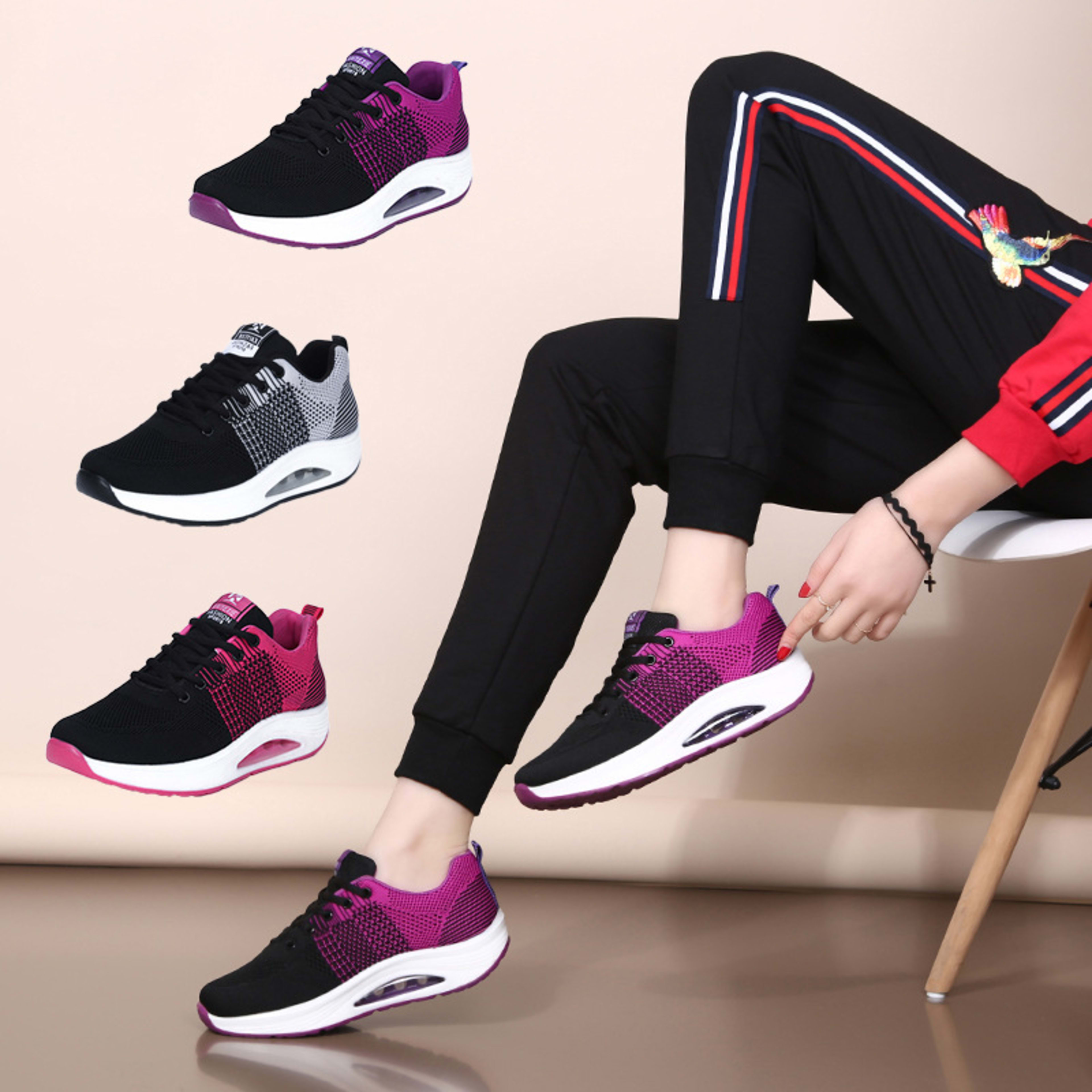 Air permeable dance shoes with flying mesh 5