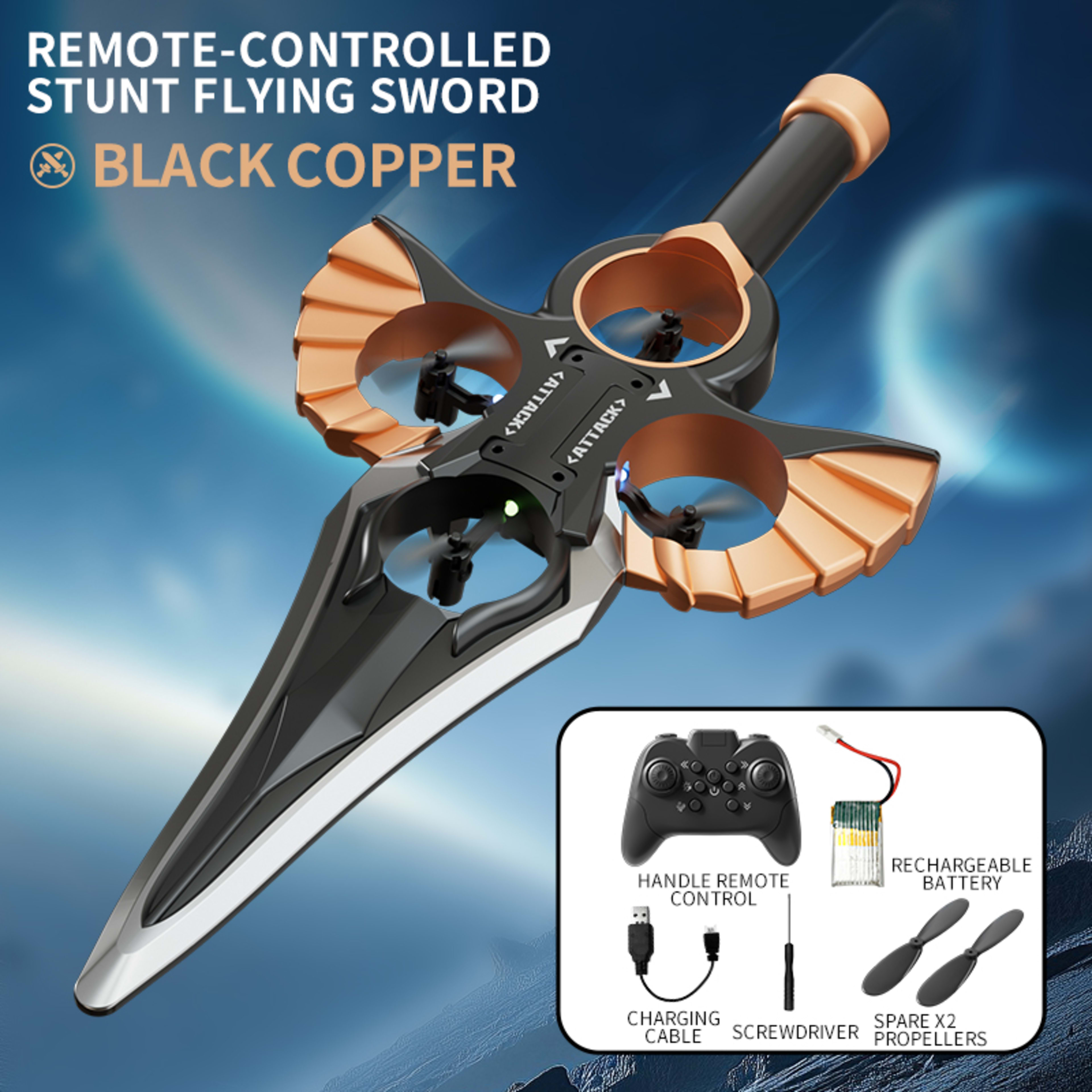 Flying Sword - Golden,Copper Color  - Single Battery 11
