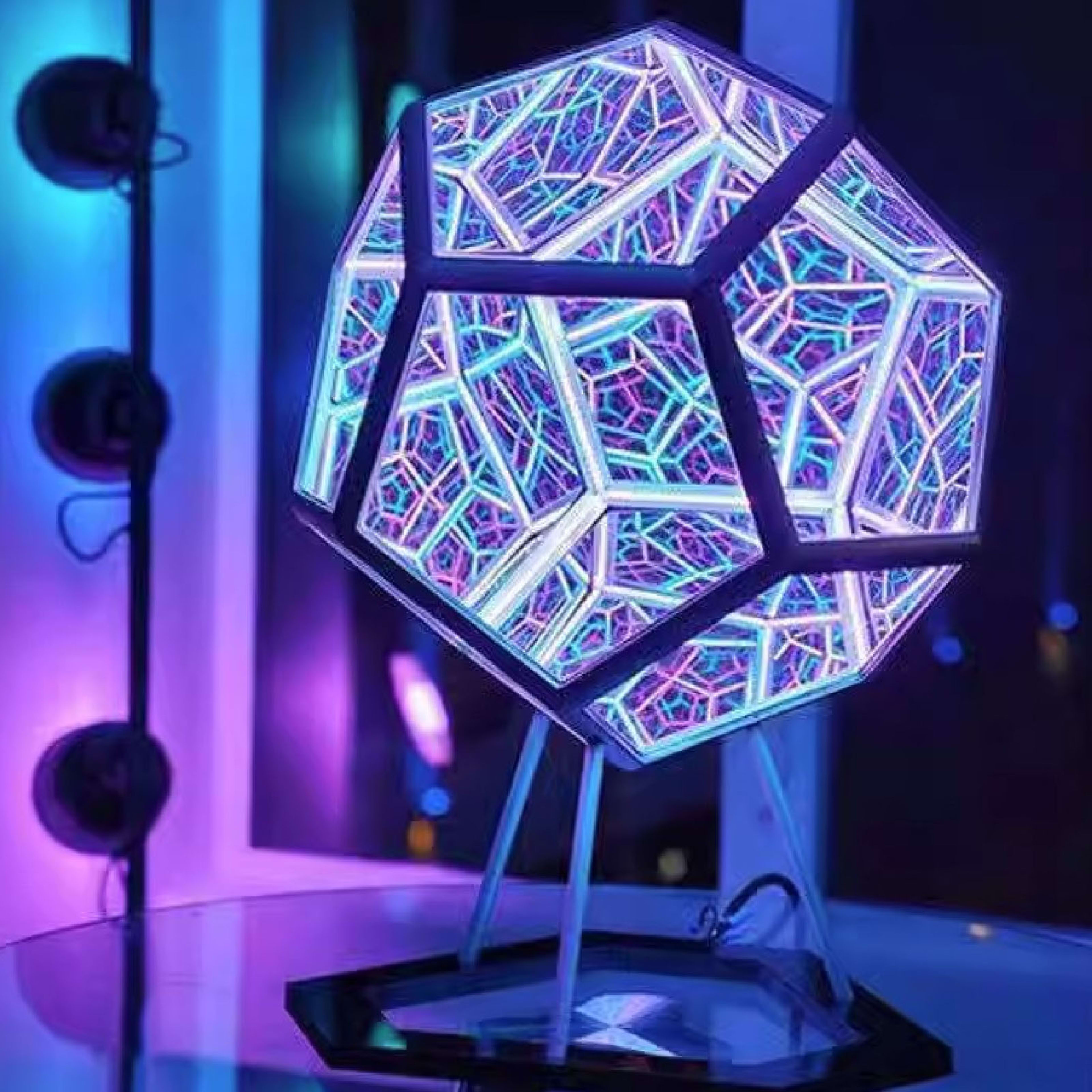 Dodecahedron Night Light Infinity Dodecahedron Color Art Light LED Night Light Lamp For Kids Room Bedroom Living Room Be 5