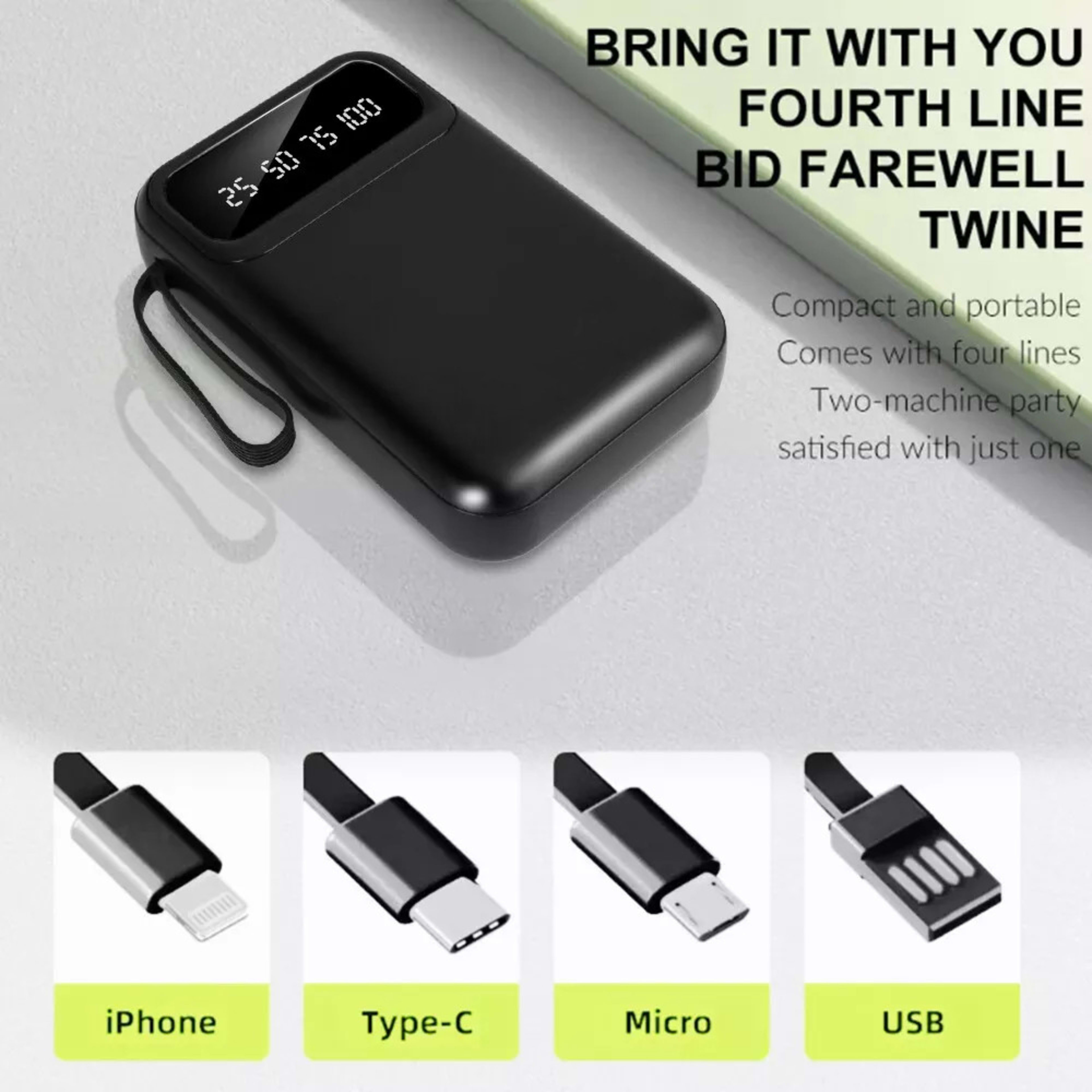 3o000mAh Power Bank, Fast USB Charger, External Battery For Mobile Phones DE 12