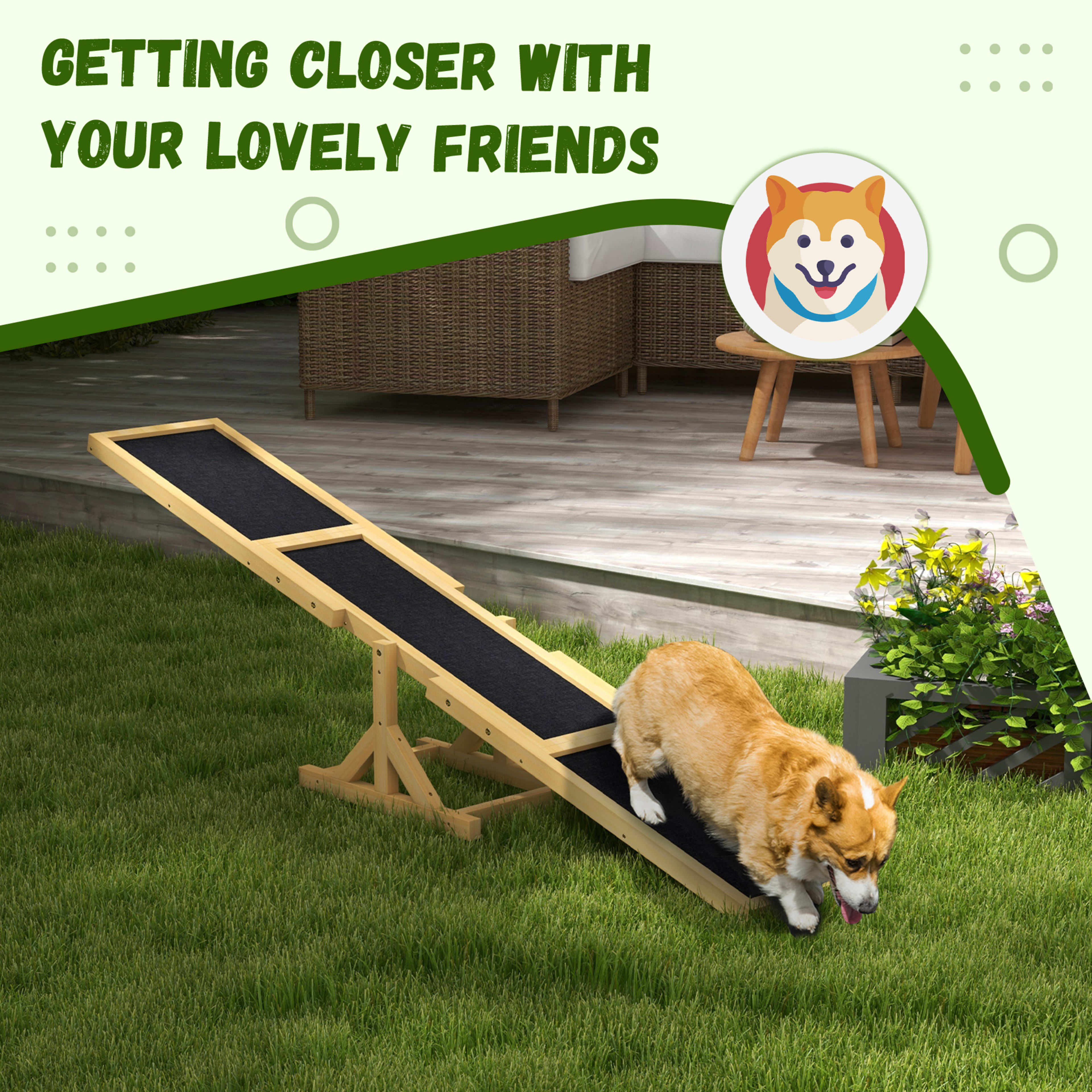 Wooden Dog Agility Seesaw For Training And Exercise, Yellow 5