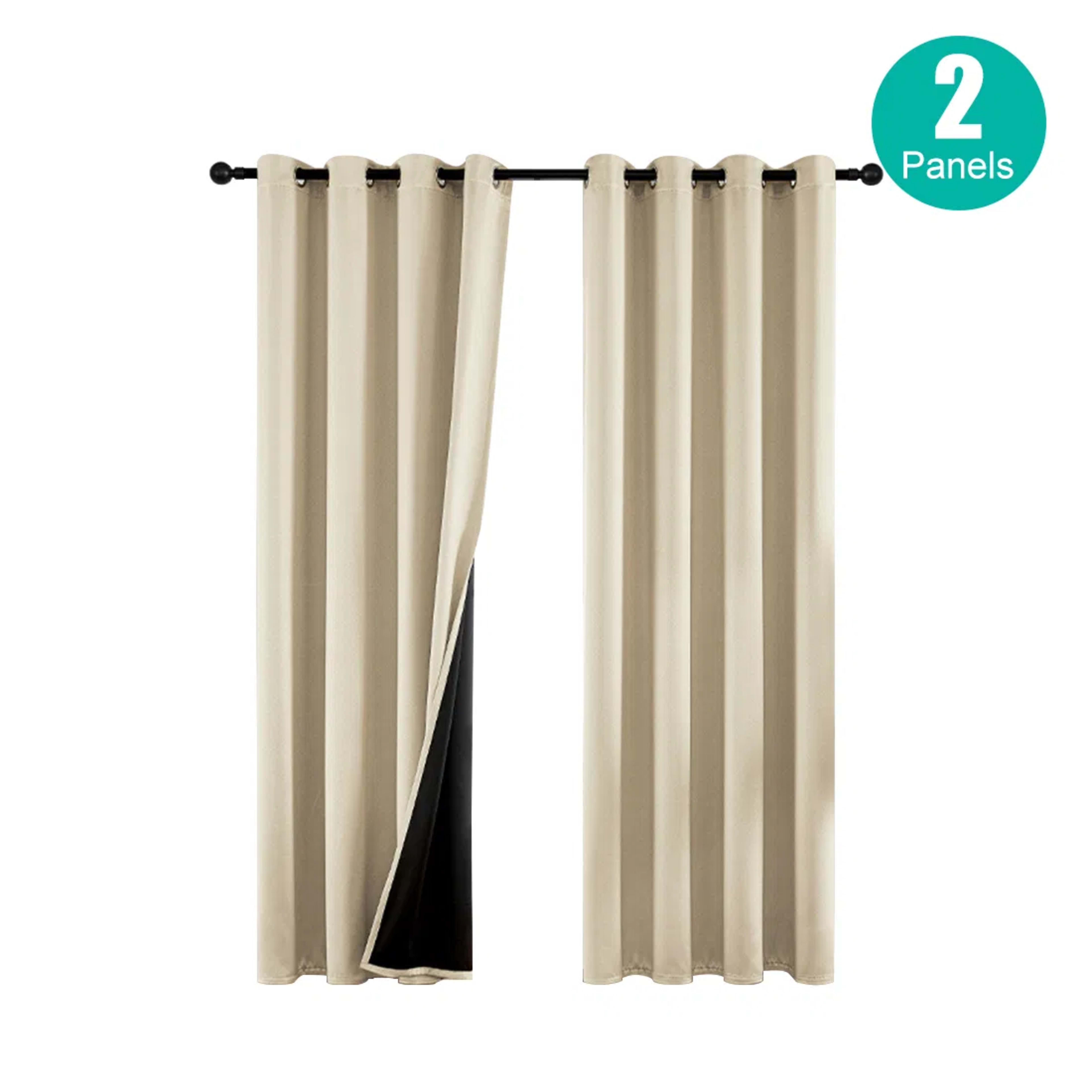 Polyester Grommets Thermal Insulated With Coated Lining 52 In.W63 In. L Indoor Blackout Curtains 3 Colors Available,Set  3