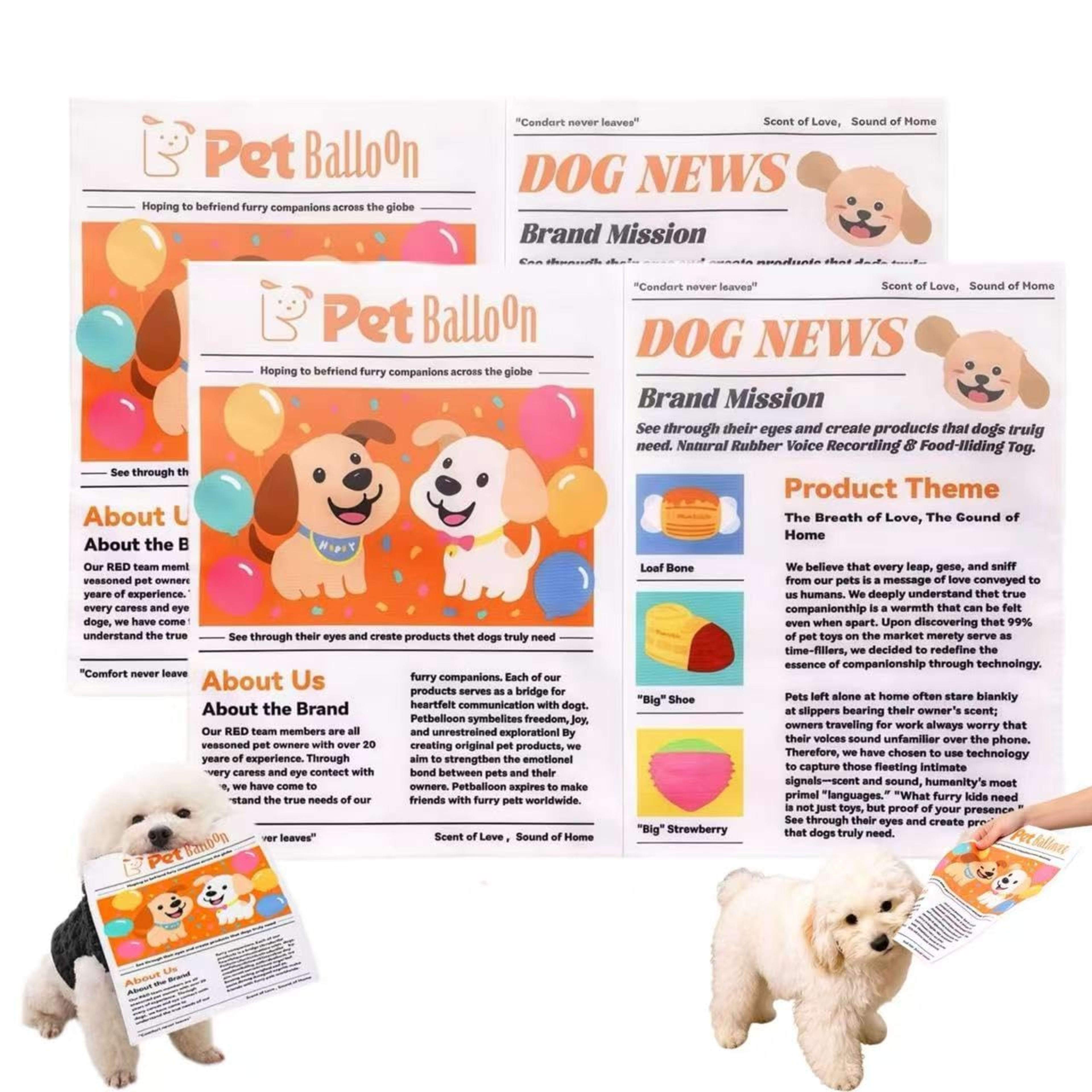 2-Pack Indestructible Newspaper Dog Toy, Creaks Newspaper Squeaker Toy For Dogs, Interactive Crinkle Dog Toy, Durable Wa