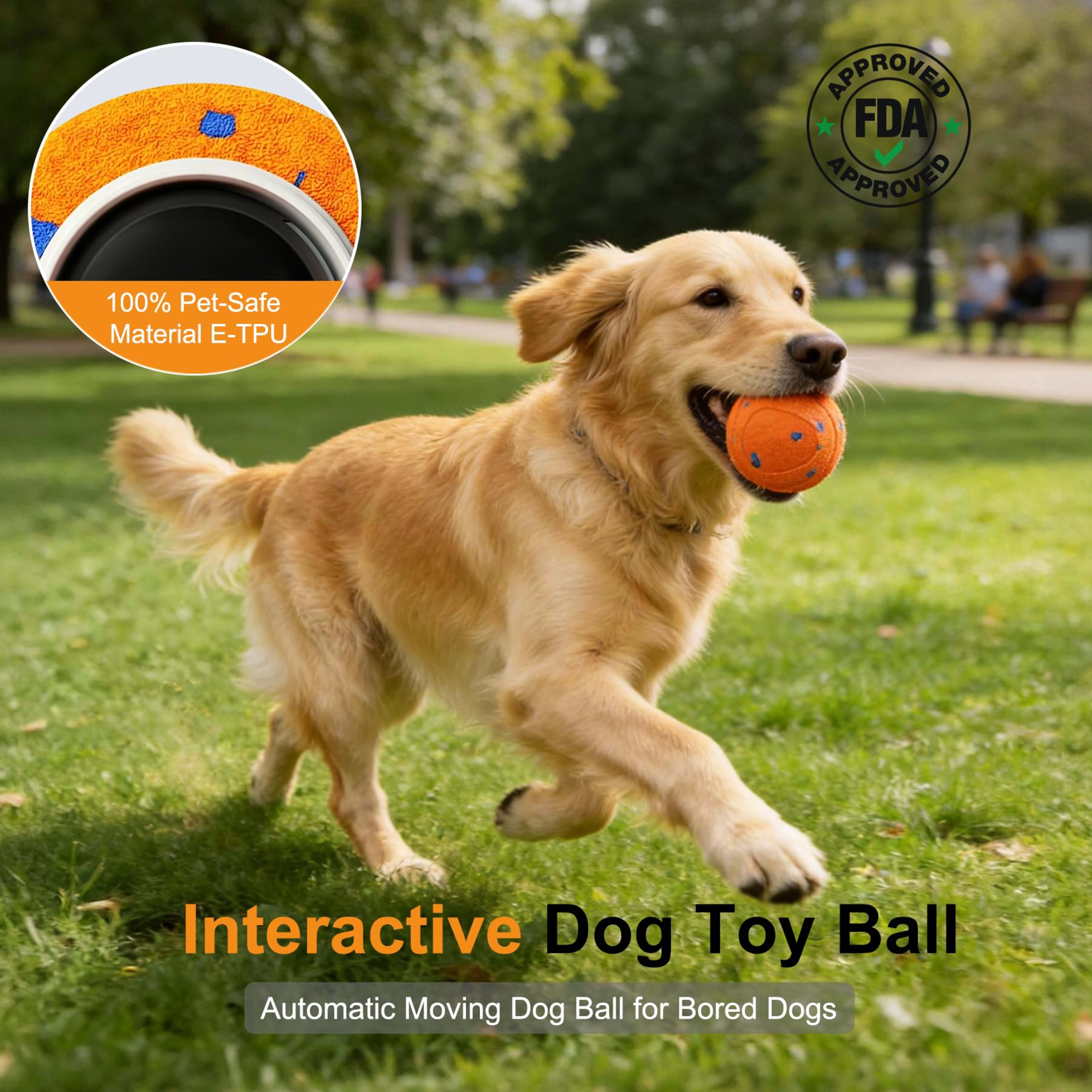 Interactive Automatic Bouncing Dog Ball, Motion Activated Self Moving Toy For Boredom & Separation Anxiety, Durable Chew 8