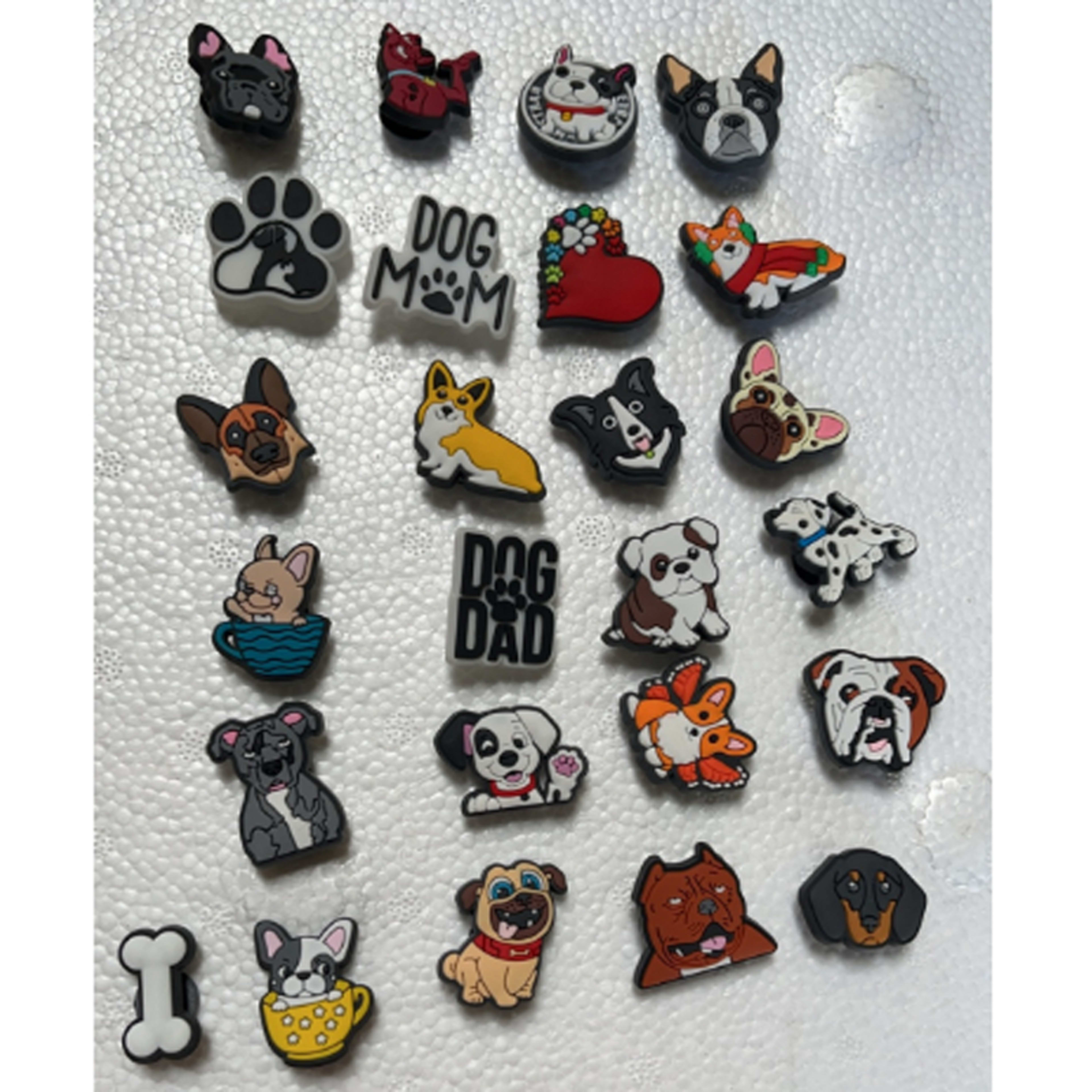 25pcs New Cartoon Animal Dog Series Hole Shoes, Flower Shoes, Buckle Accessories, Cute Garden Shoes Decoration 6