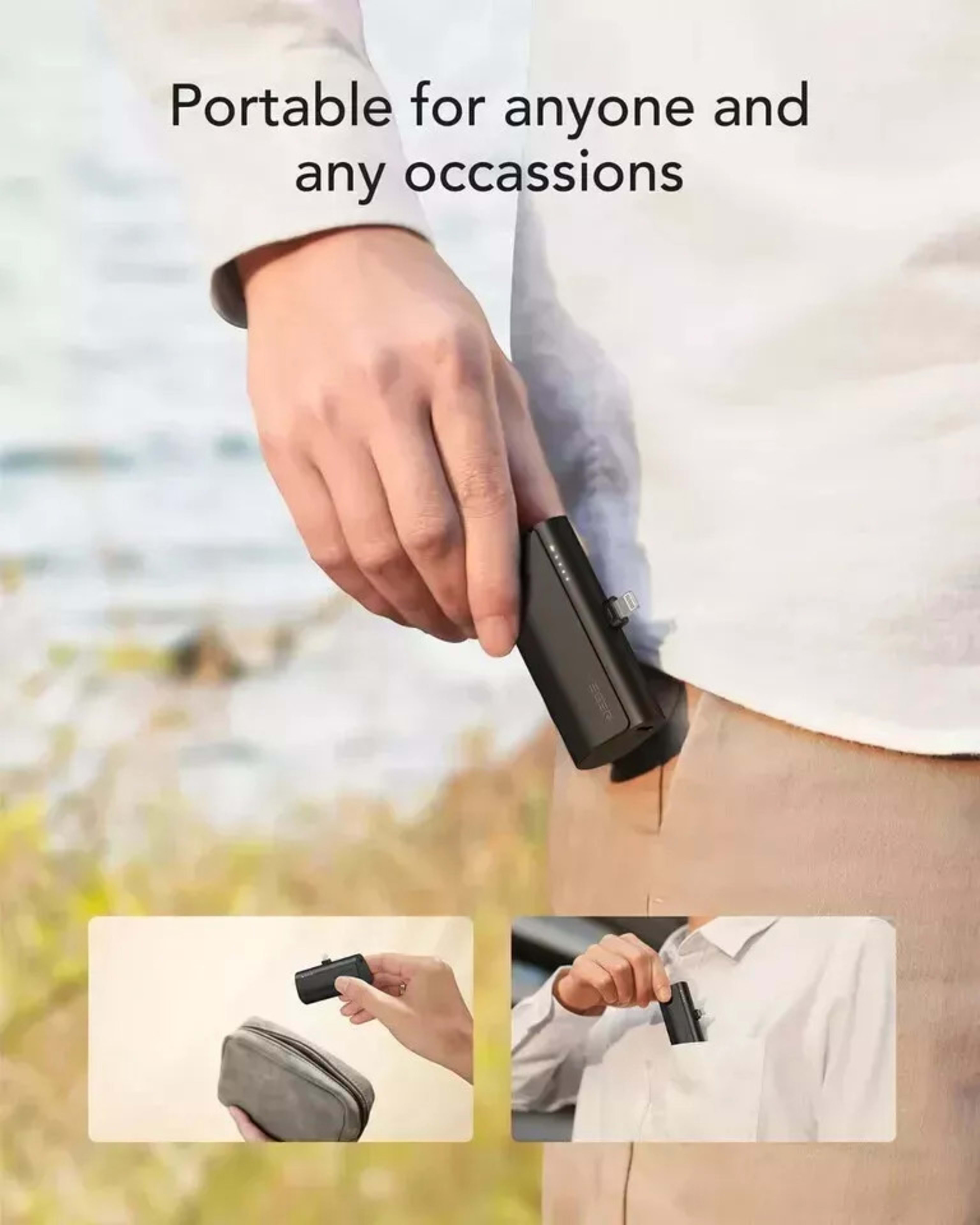 5000mAh Pocket-sized Mini Power Bank, 20W Fast Charging Function, Portable Charging Adapter For IPhone Android Smartphon 6