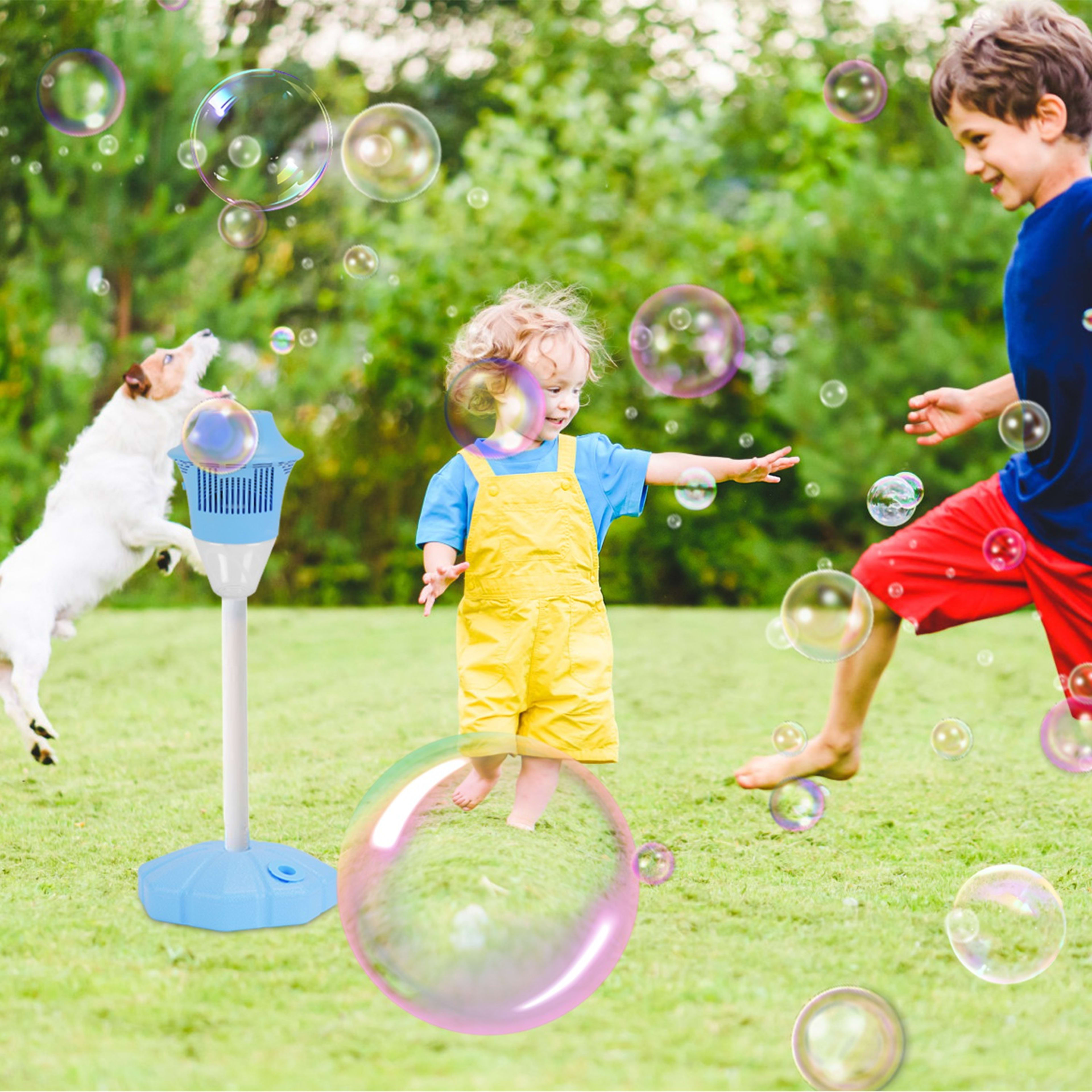 1Pc 3 In 1 Standing Bubble Machine With Colorful Lights And Music Rechargeable Bubble Maker Stand With 2 Modes 3 Adjusta 5