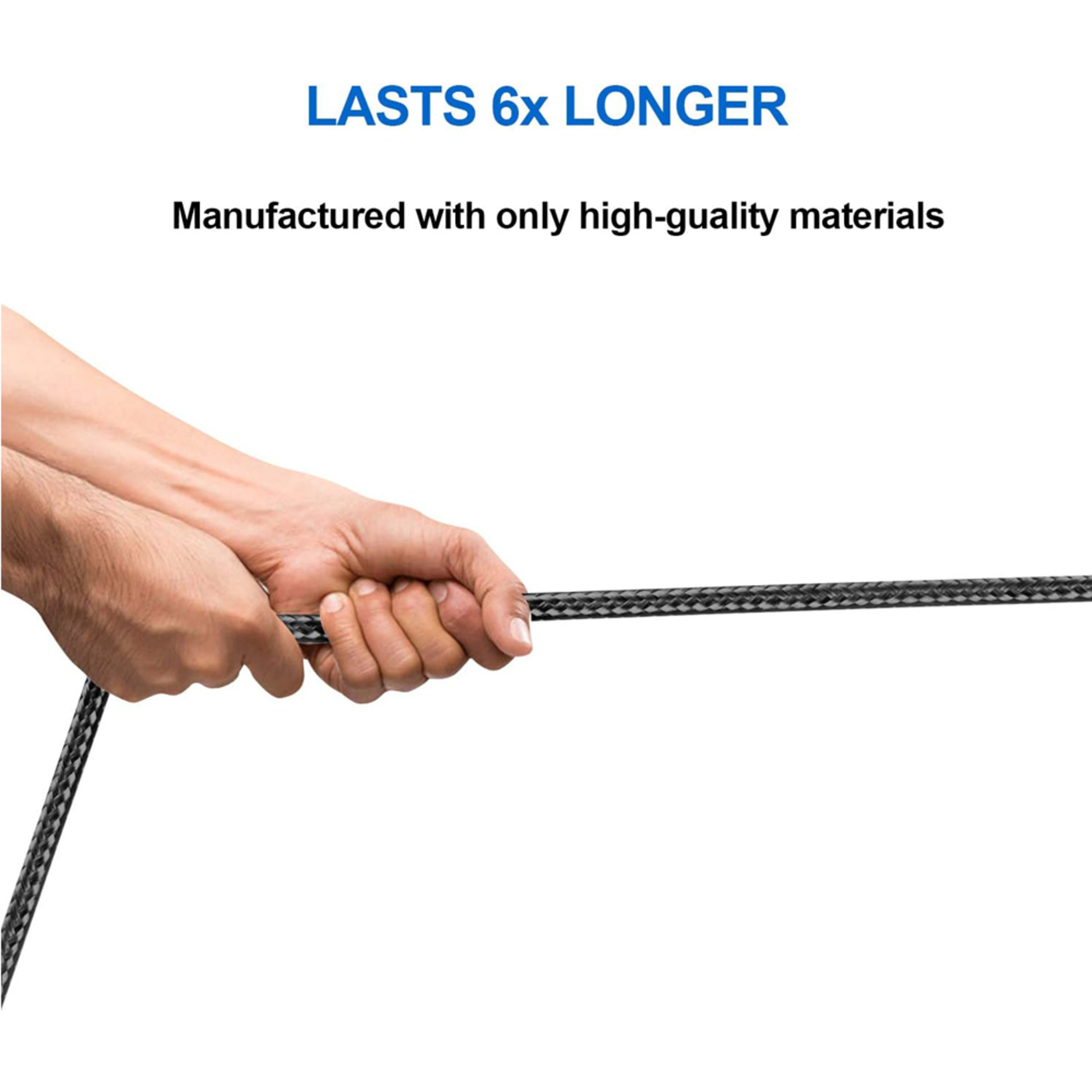 150cm 180cm USB Charging Cable A Pple MFi Certified, Nylon Braided Jacket,Black Premium Series 7
