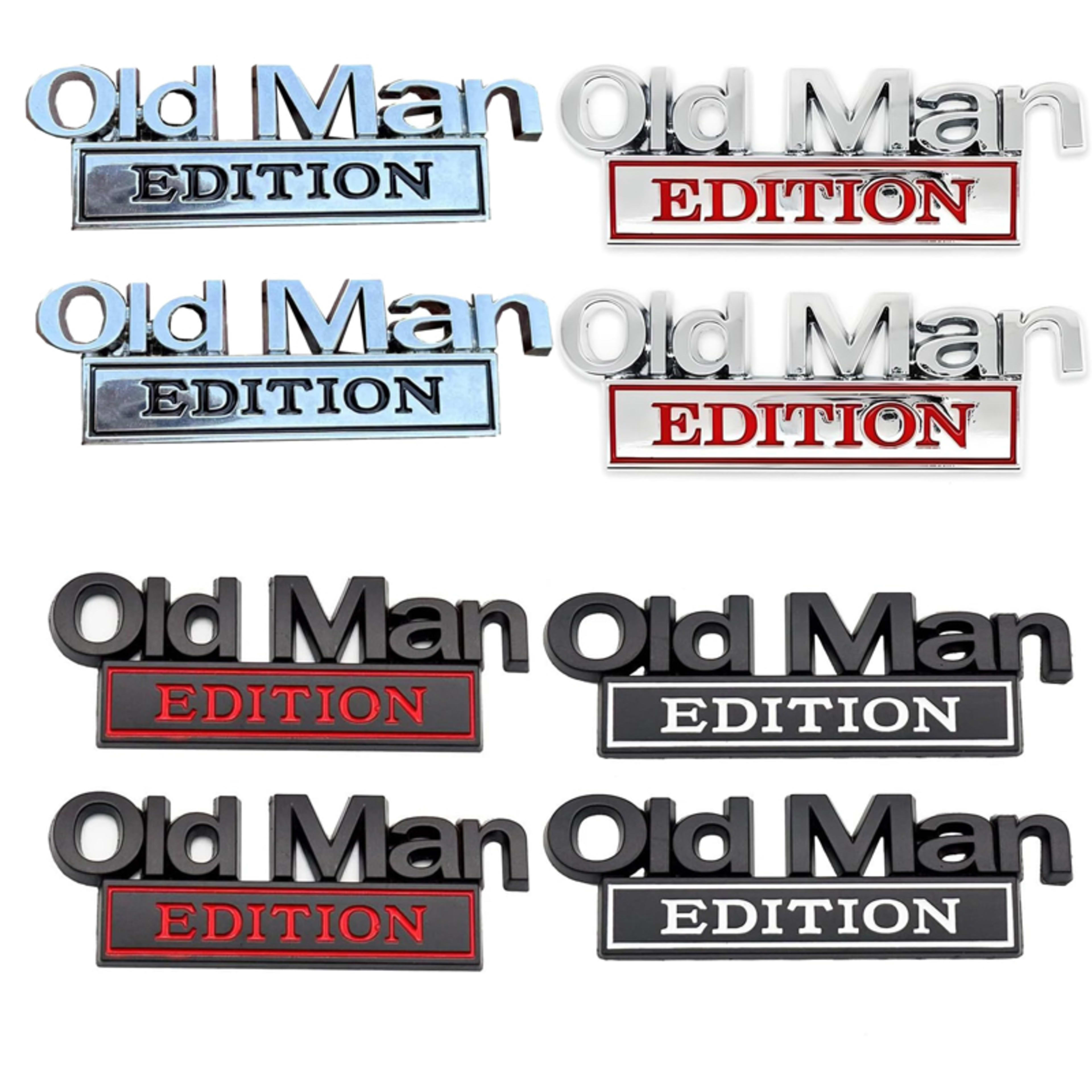 2pack Old Man Edition Emblems, Seabee Emblem 3D Badge Decal Car Truck SUV,Refrigerator Sticker,Window Display Stickers,B 4