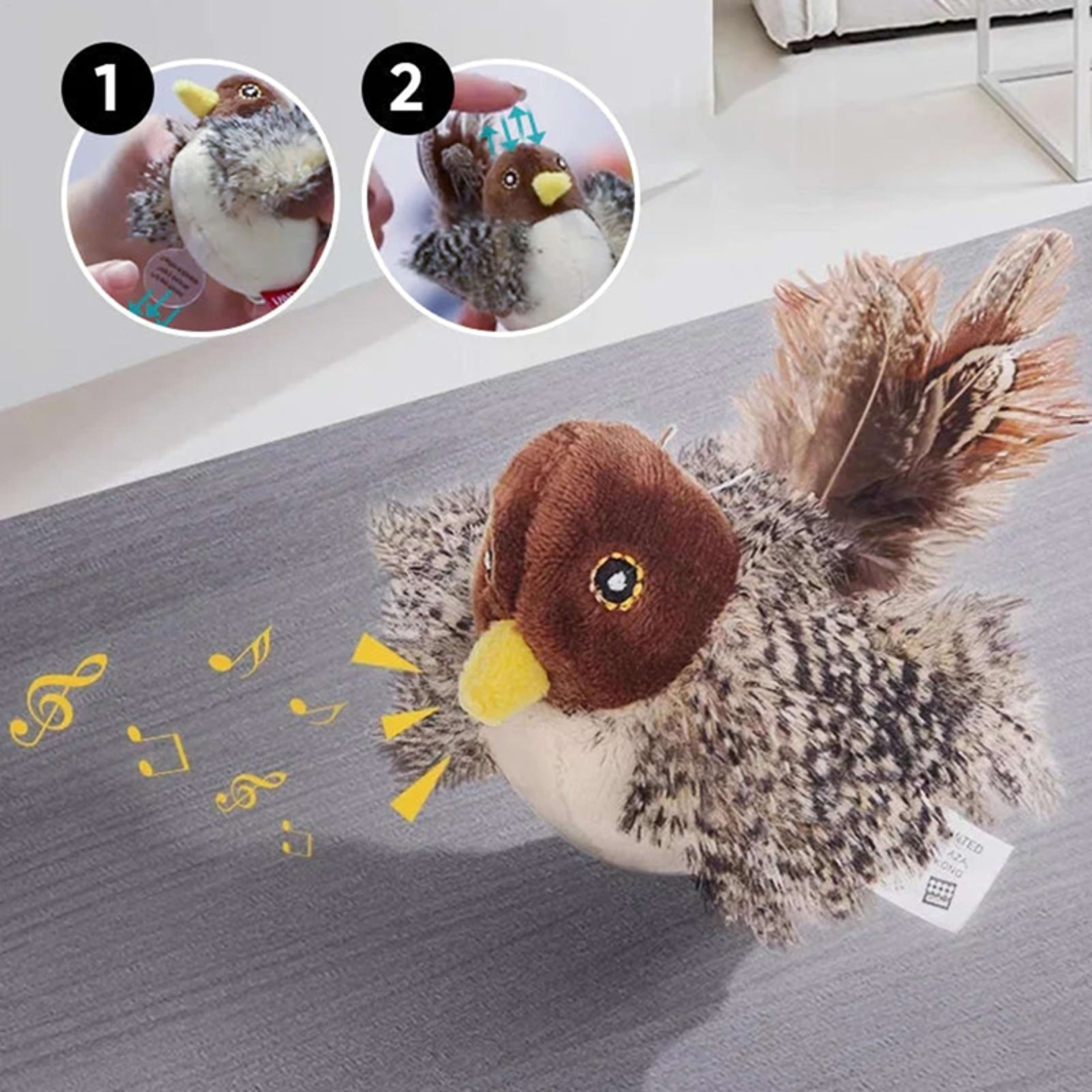 Interactive Cat Toys Electric Squeaky Simulation Bird Plush Cats Pets Teasing Toys With Feather Catnip Kitten Chirping B 5