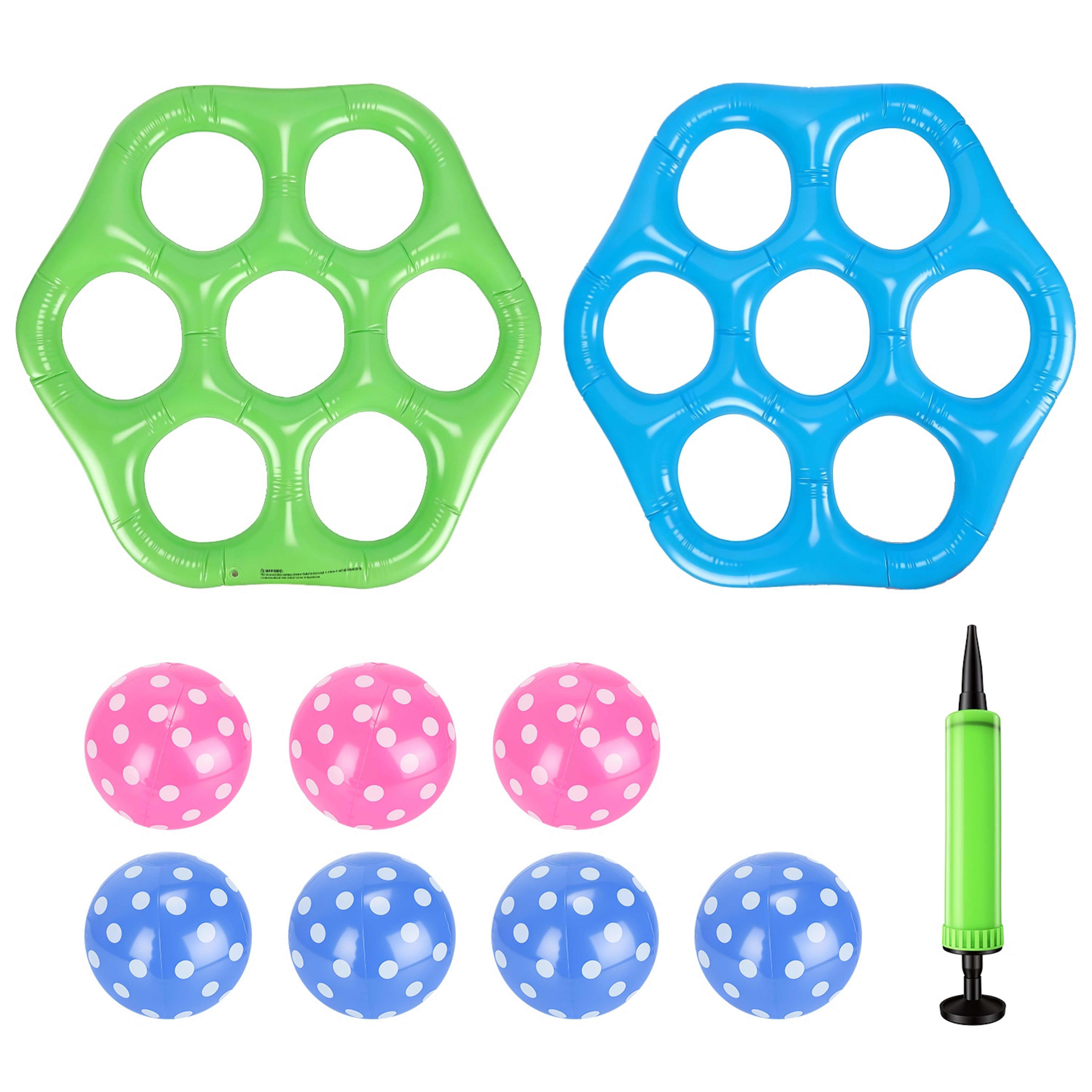 1Pc  Inflatable Tic-Tac-Toe Pool Game Set With 7 Balls Summer Water Toy Portable Inflatable Game For Pool Beach 12