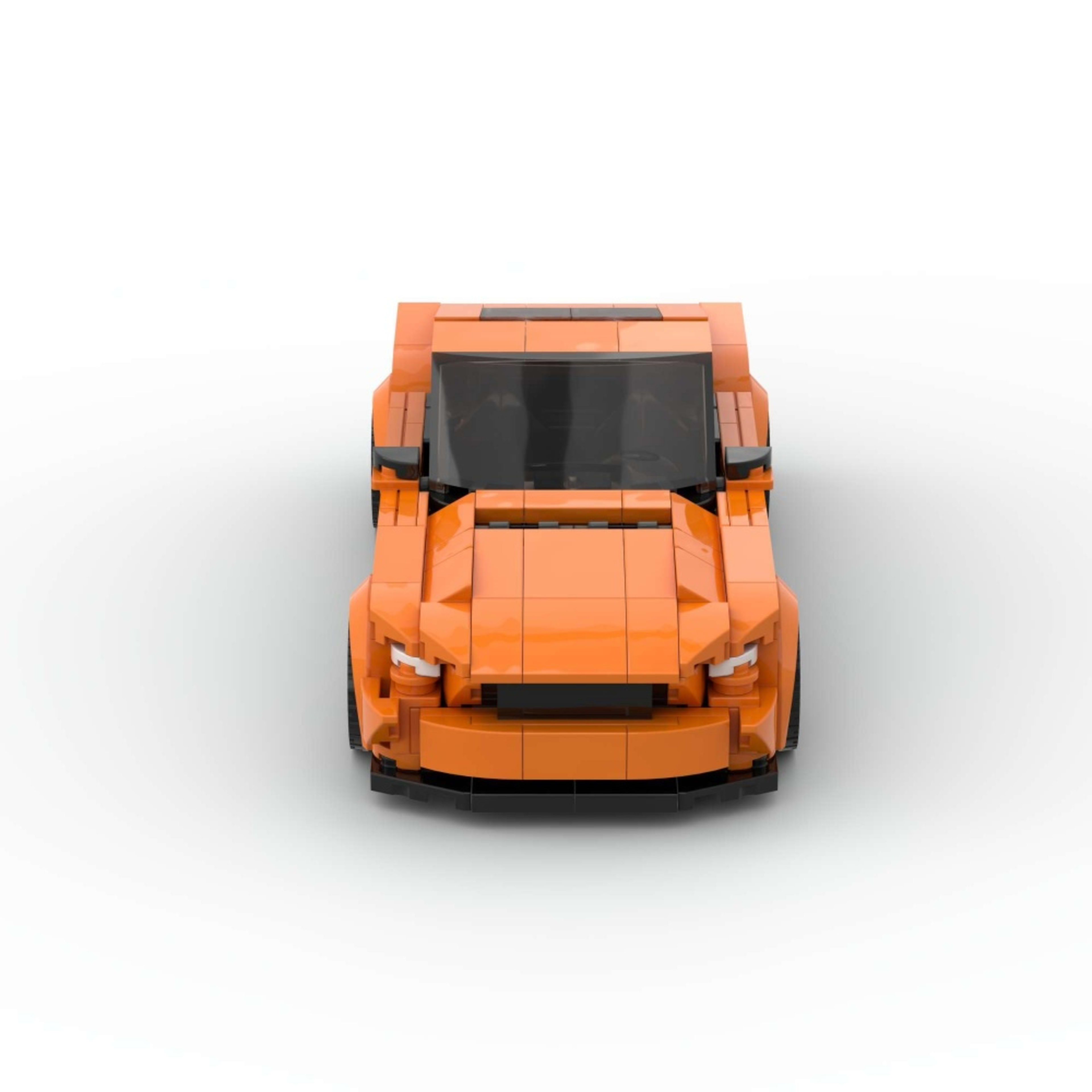 348PCS Sports Race Orange Muscle Car Building Blocks, Mustang Inspired Sports Coupe Toy Kit For Kids And Adult,Collectib