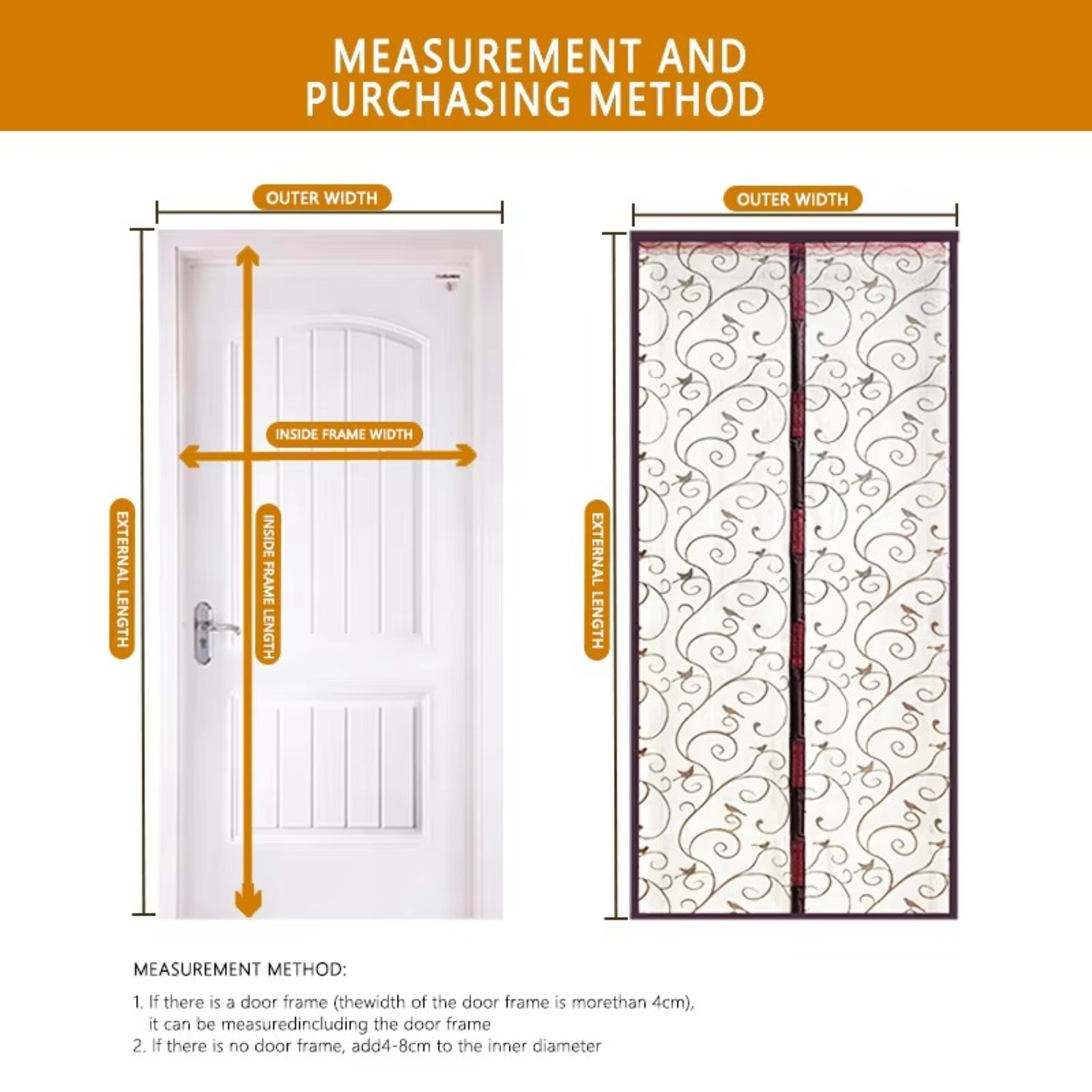 1PC Magnetic Screen Door - Made With Flocked Polyester Fibre 3D Patterned Design, Pet-friendly, Self-closing Mesh Door C 9