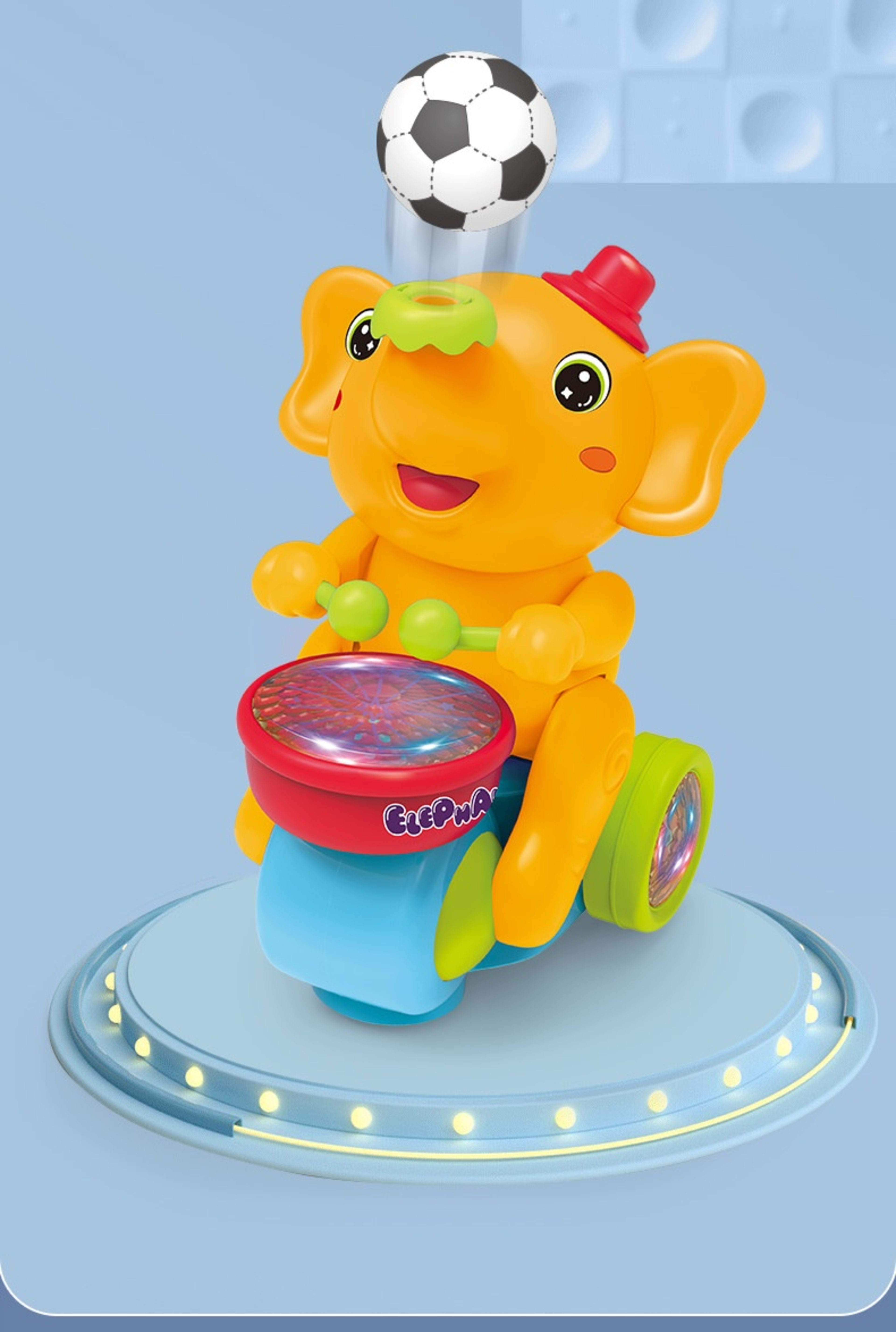 Cute Elephant Cool Music Light Electric Children's Toy Car 2