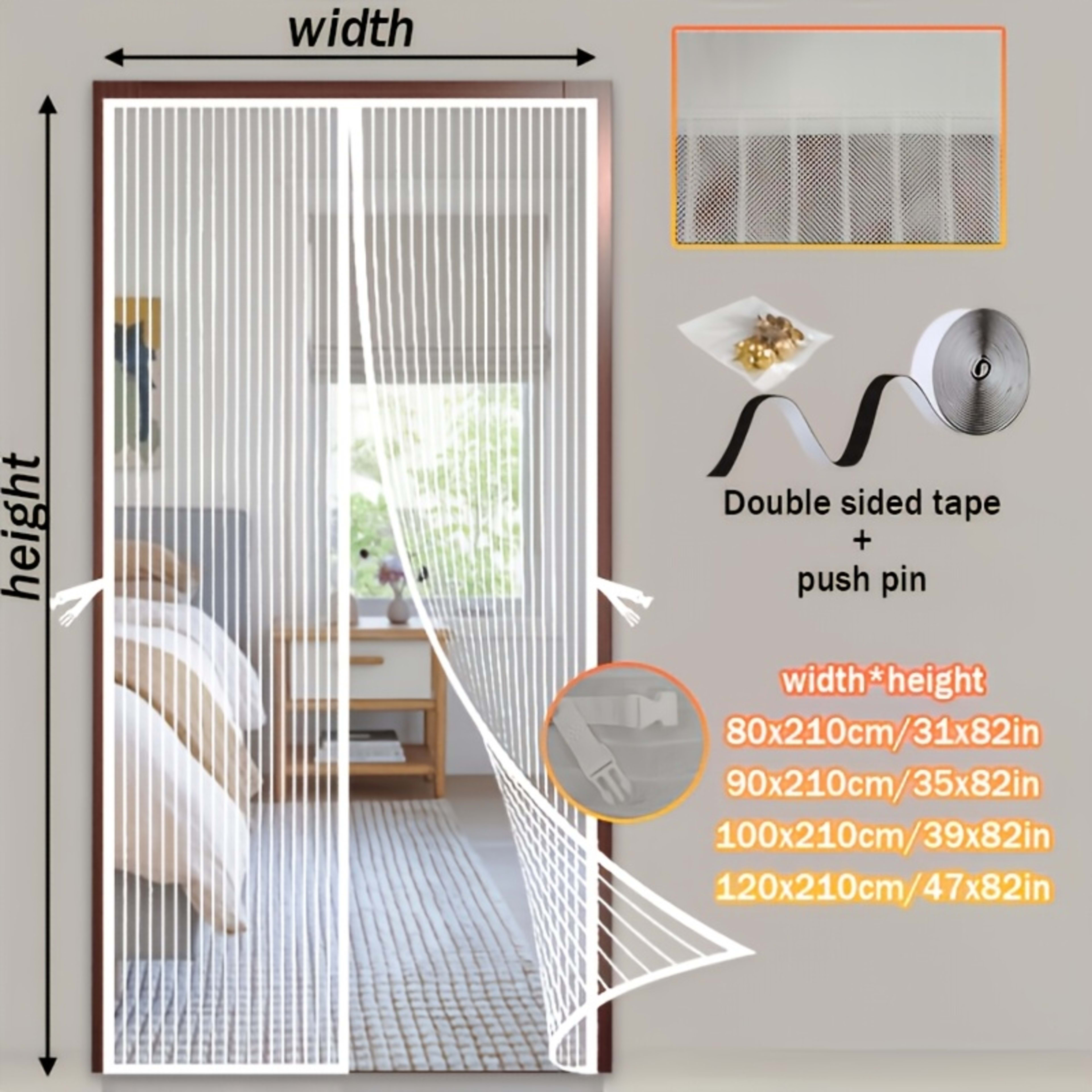White Magnetic Door Screen Window Mosquito Net Glass Fiber Gauze Can Be Customized In Size, Mesh And Insect Proof, Sturd
