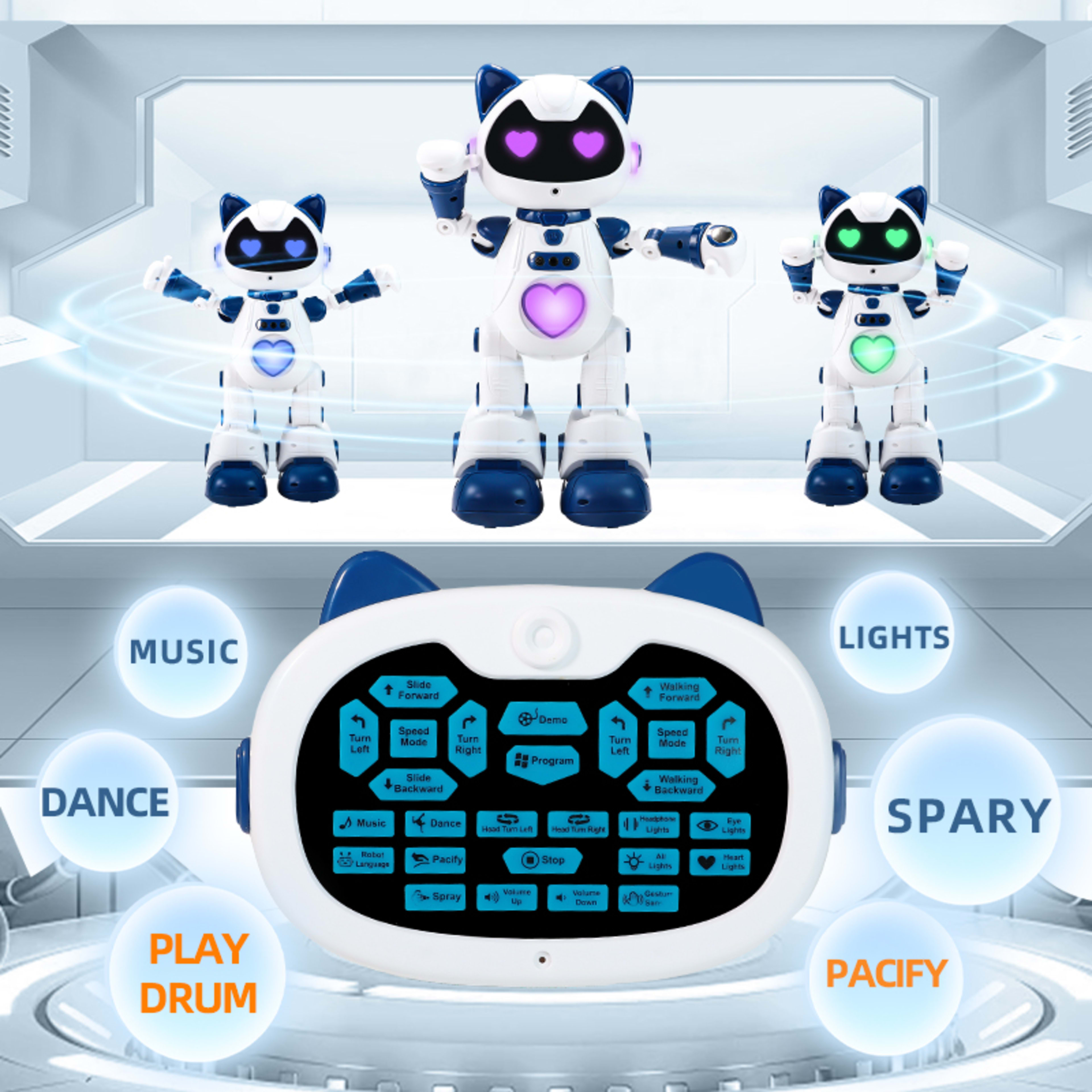 Intelligent Programming Gesture Induction Robot Spray Cool Breathing Lamp Children's Toys 15