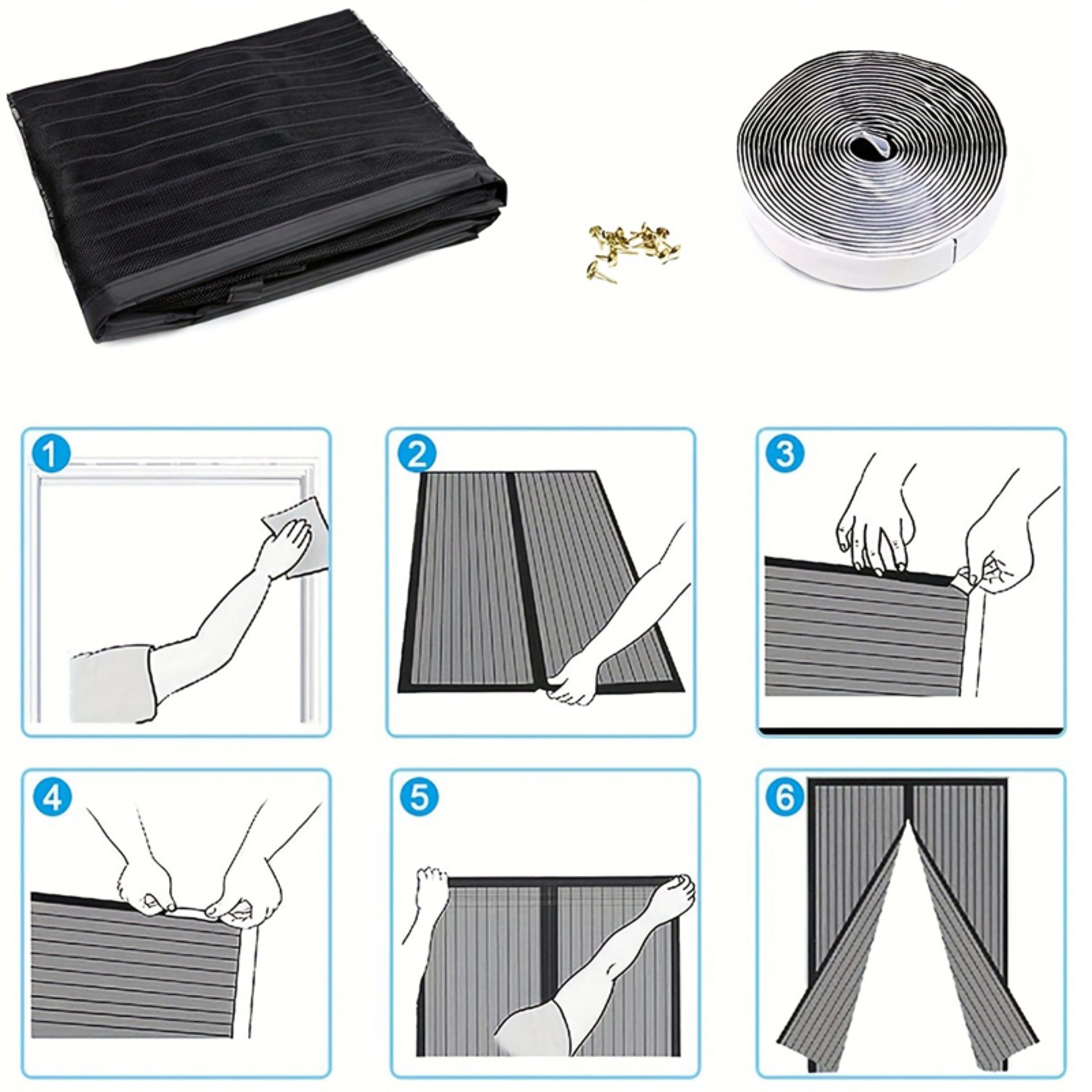 1 Easy-to-install Magnetic Screen Door - Pet-friendly, No-drill Mesh Curtain With Auto-close Feature, Durable And Weathe 1