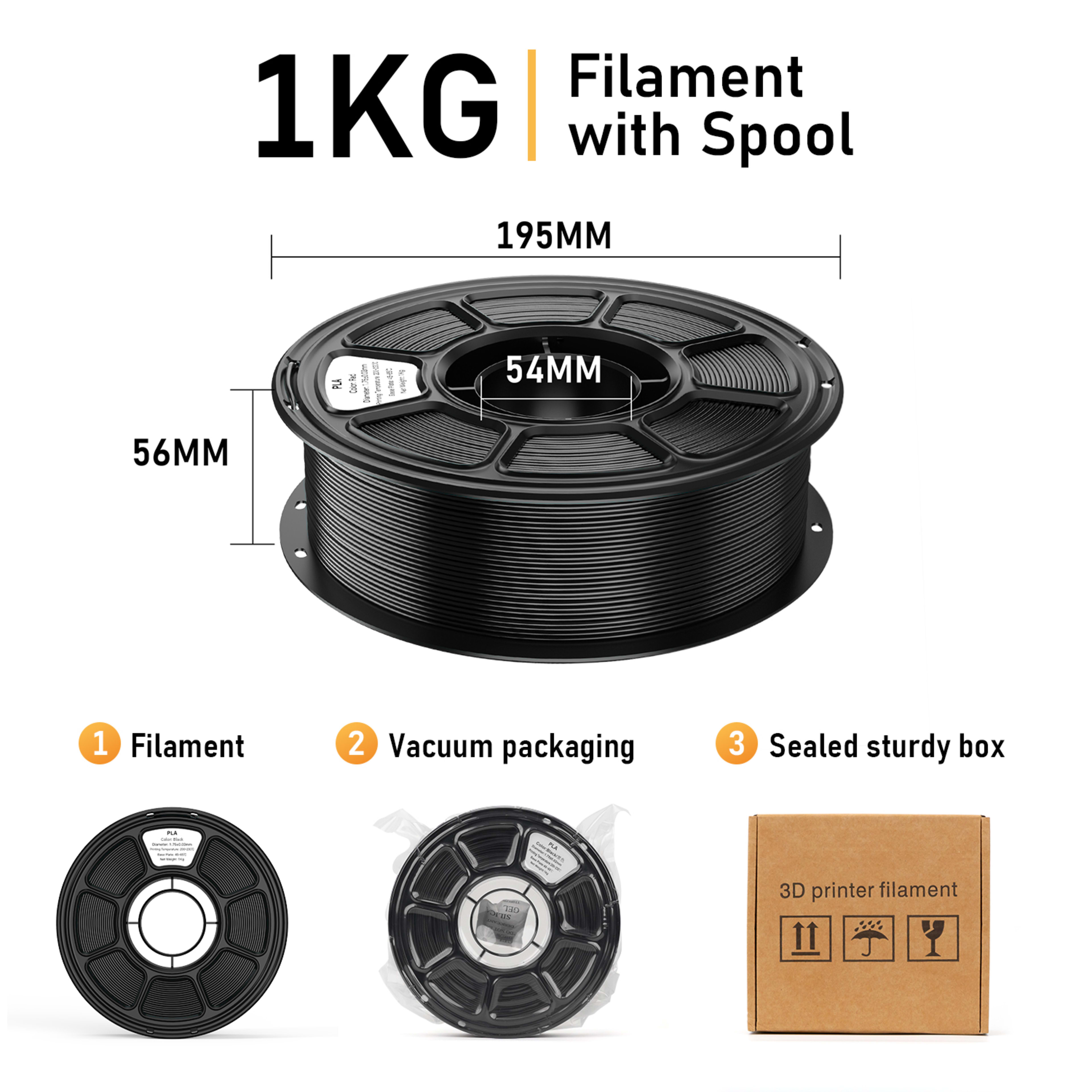 PLA 3D Printer Filament 12 Pack, 12 Colors Assorted Multicolor Filament Set, 1.75mm, 15.6kg Total Weight, Colorful Print 4