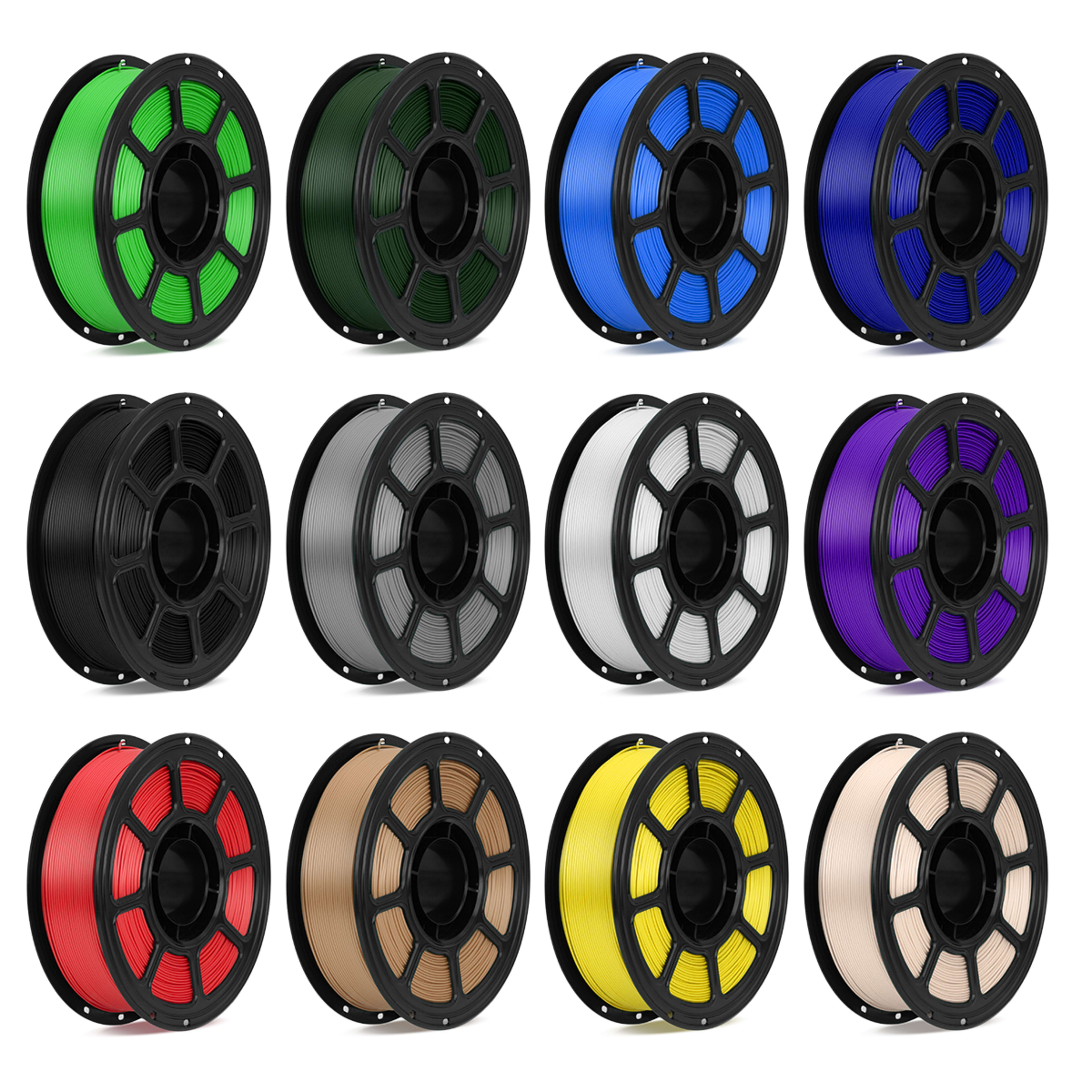 PLA 3D Printer Filament 12 Pack, 12 Colors Assorted Multicolor Filament Set, 1.75mm, 15.6kg Total Weight, Colorful Print 2