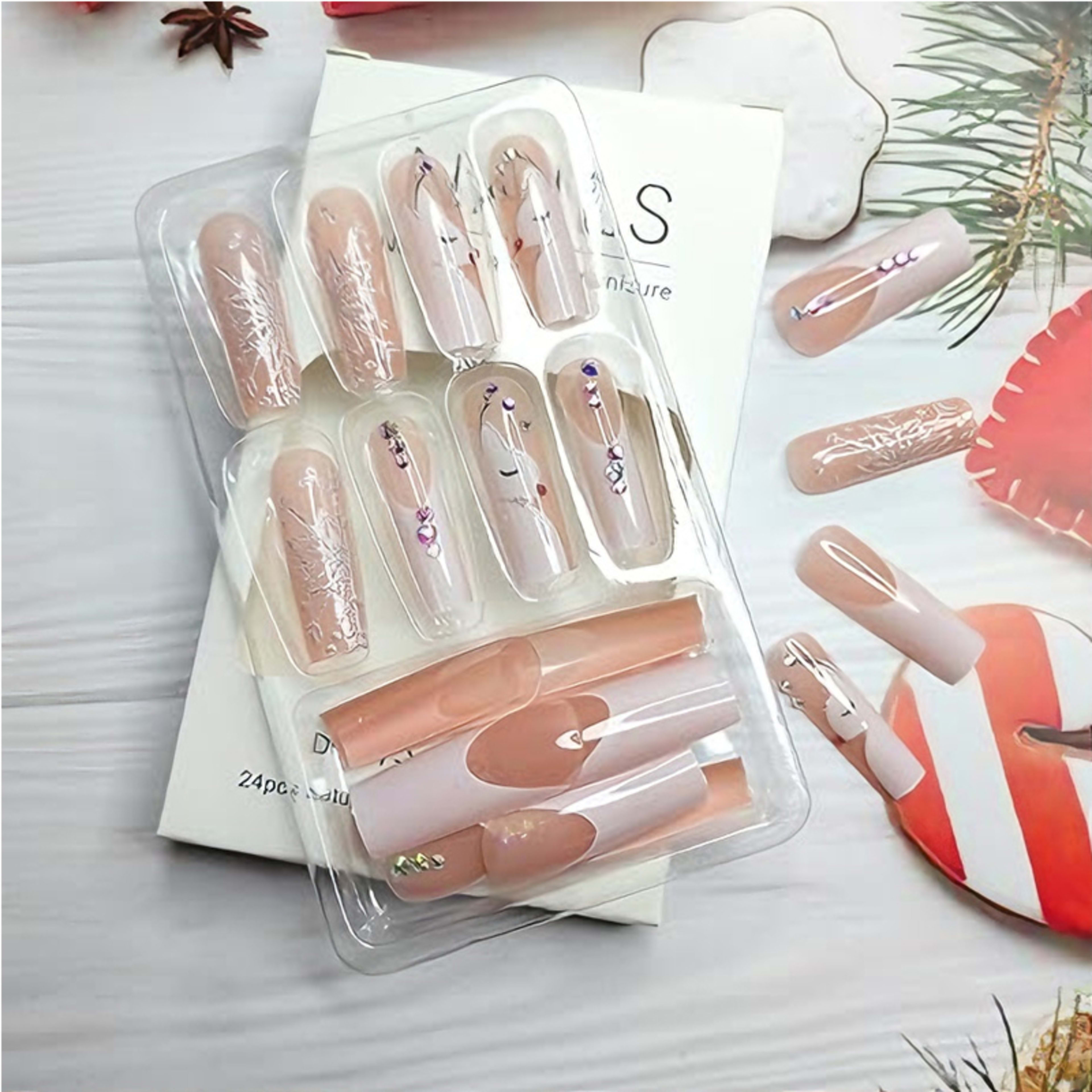24 PCS Diamond Deer Snowflake Nail Art 4