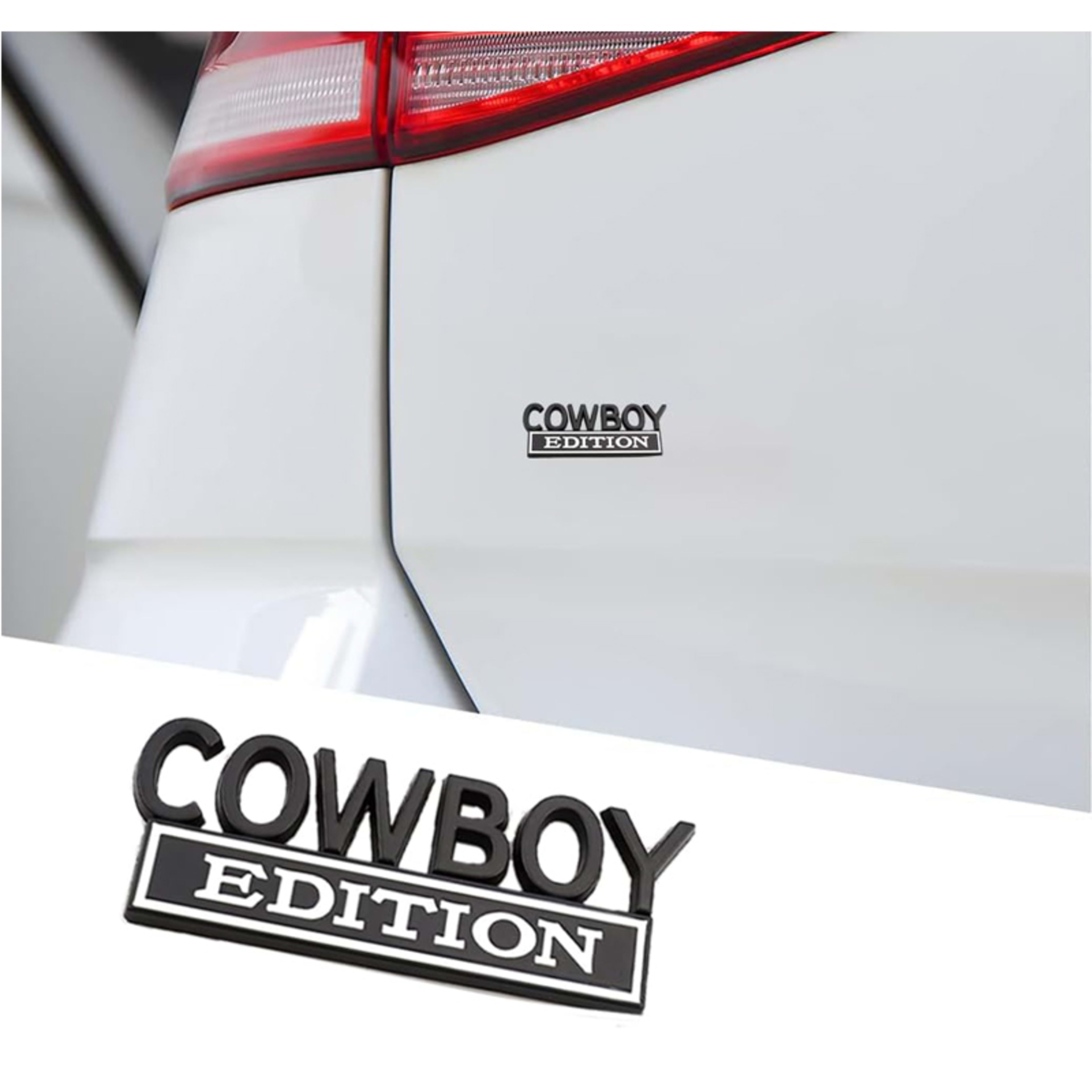 2pack Cowboy Edition Emblems, Seabee Emblem 3D Badge Decal Car Truck SUV,Refrigerator Sticker,Window Display Stickers,Bi 8