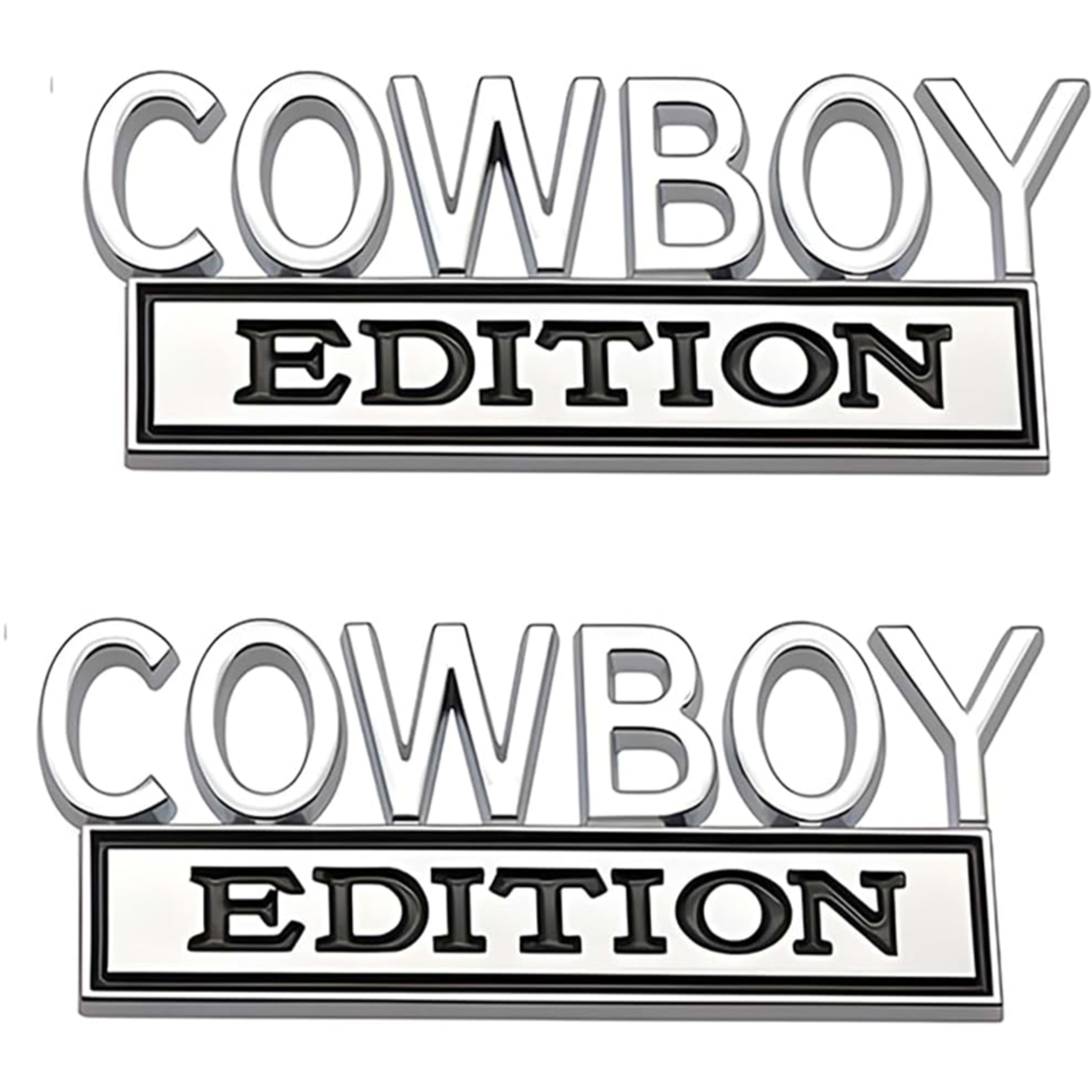 2pack Cowboy Edition Emblems, Seabee Emblem 3D Badge Decal Car Truck SUV,Refrigerator Sticker,Window Display Stickers,Bi 3