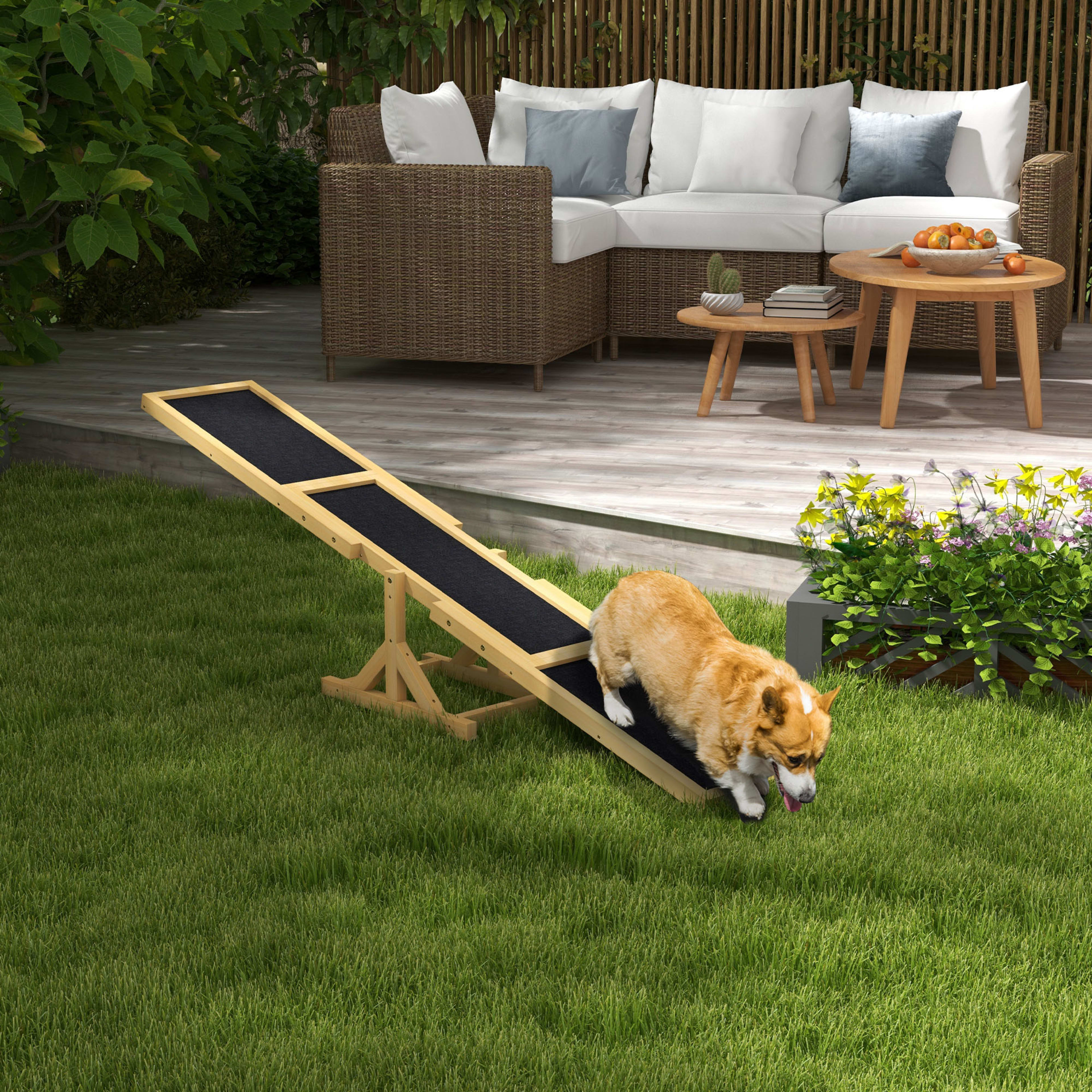 Wooden Dog Agility Seesaw For Training And Exercise, Yellow 2