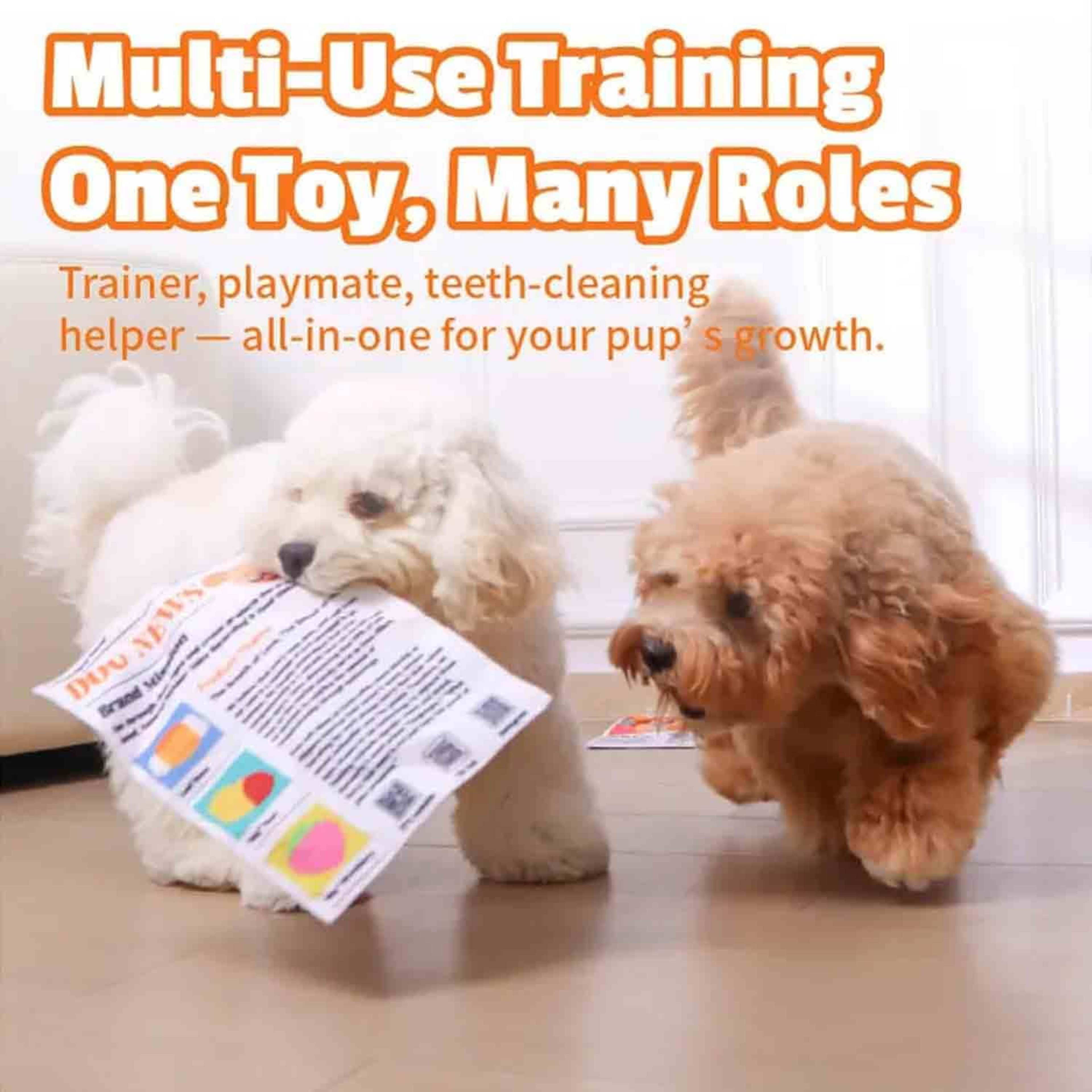 2-Pack Indestructible Newspaper Dog Toy, Creaks Newspaper Squeaker Toy For Dogs, Interactive Crinkle Dog Toy, Durable Wa 8