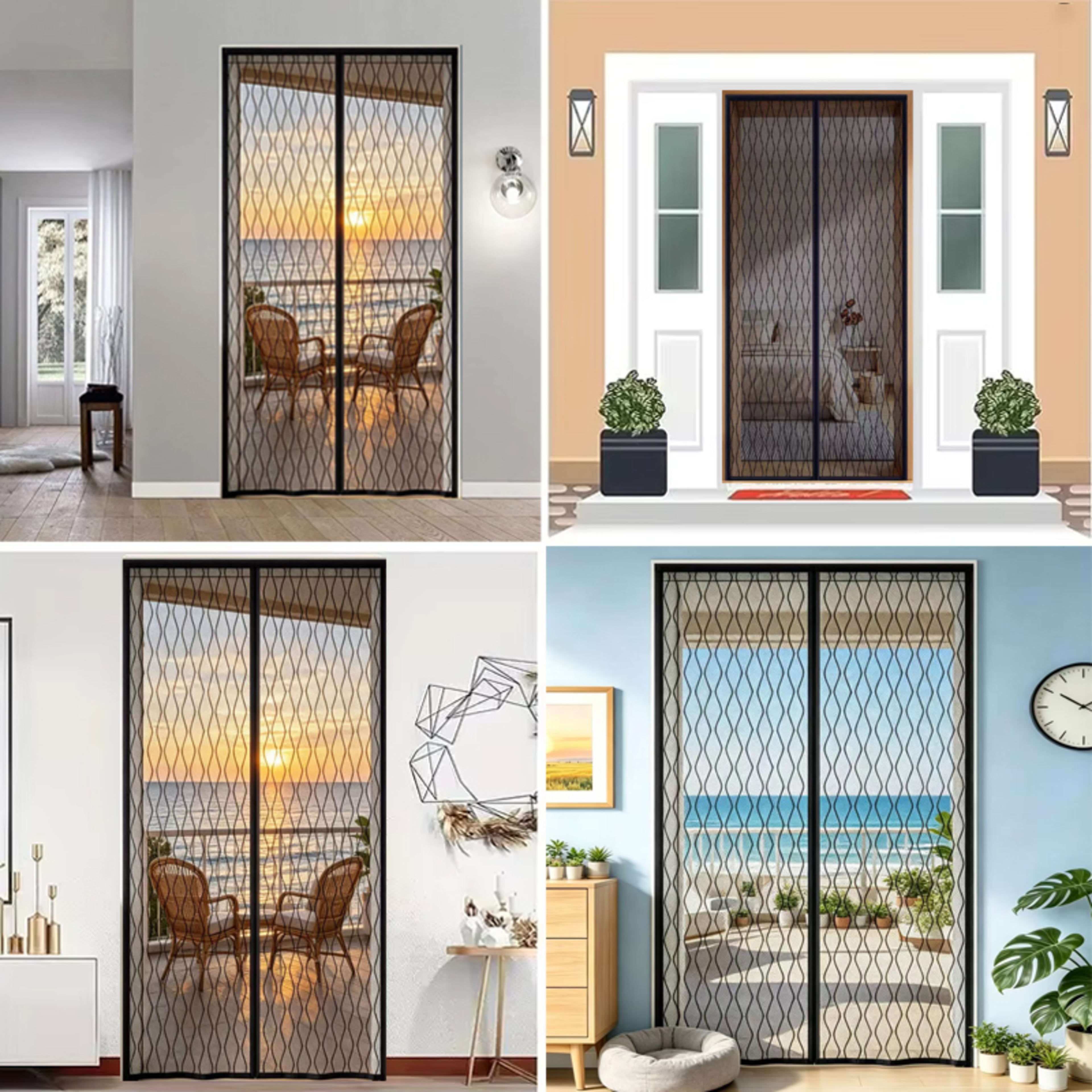 A Magnetic Mosquito-proof Door Curtain With Fine Vertical Wavy Mesh Material That Effectively Keeps Mosquitoes Away Whil 9