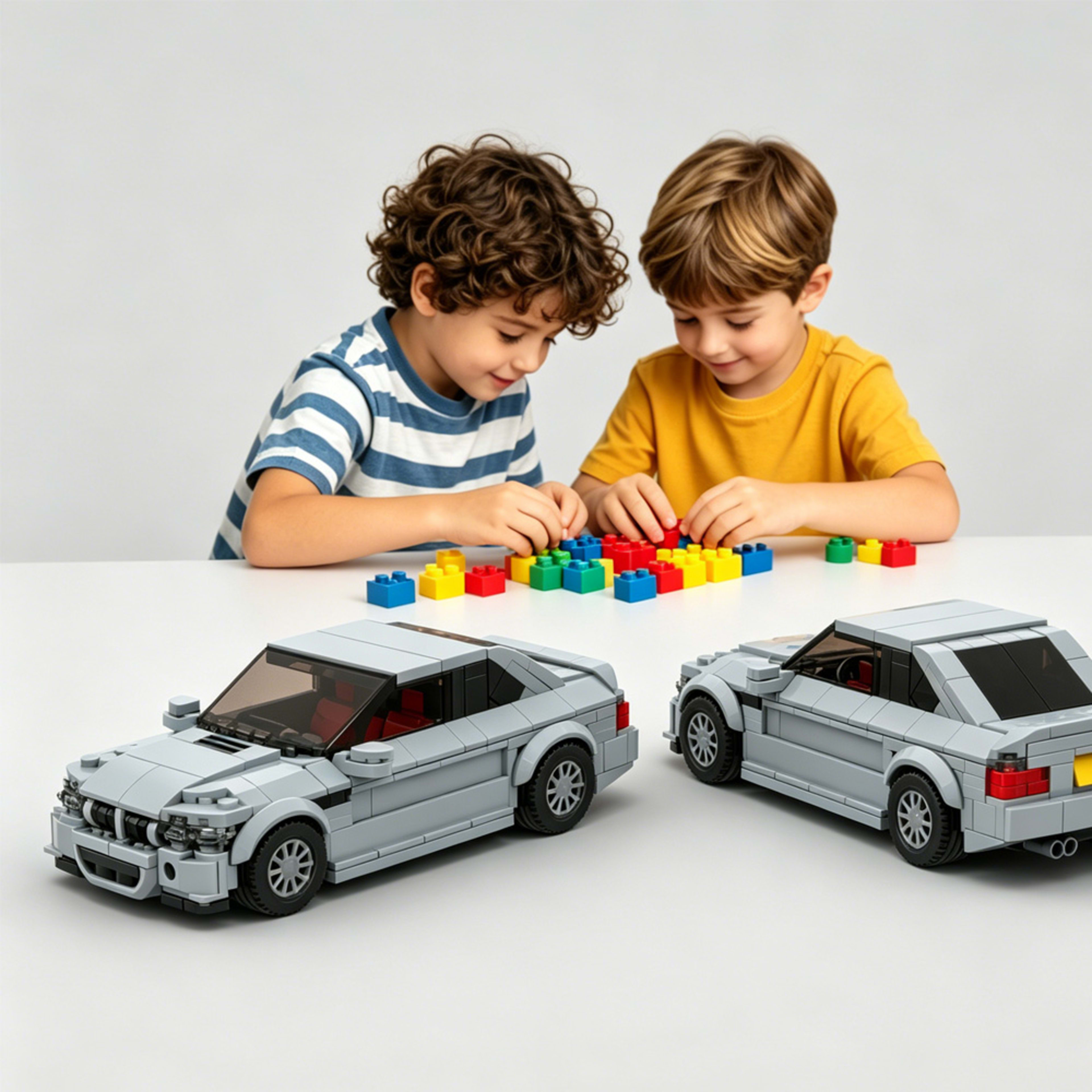 342PCS Silver Inspired Sports Car Building Blocks, Classic Coupe Vehicle Toy Kit For Kids And Adults, Collectible Retro  2