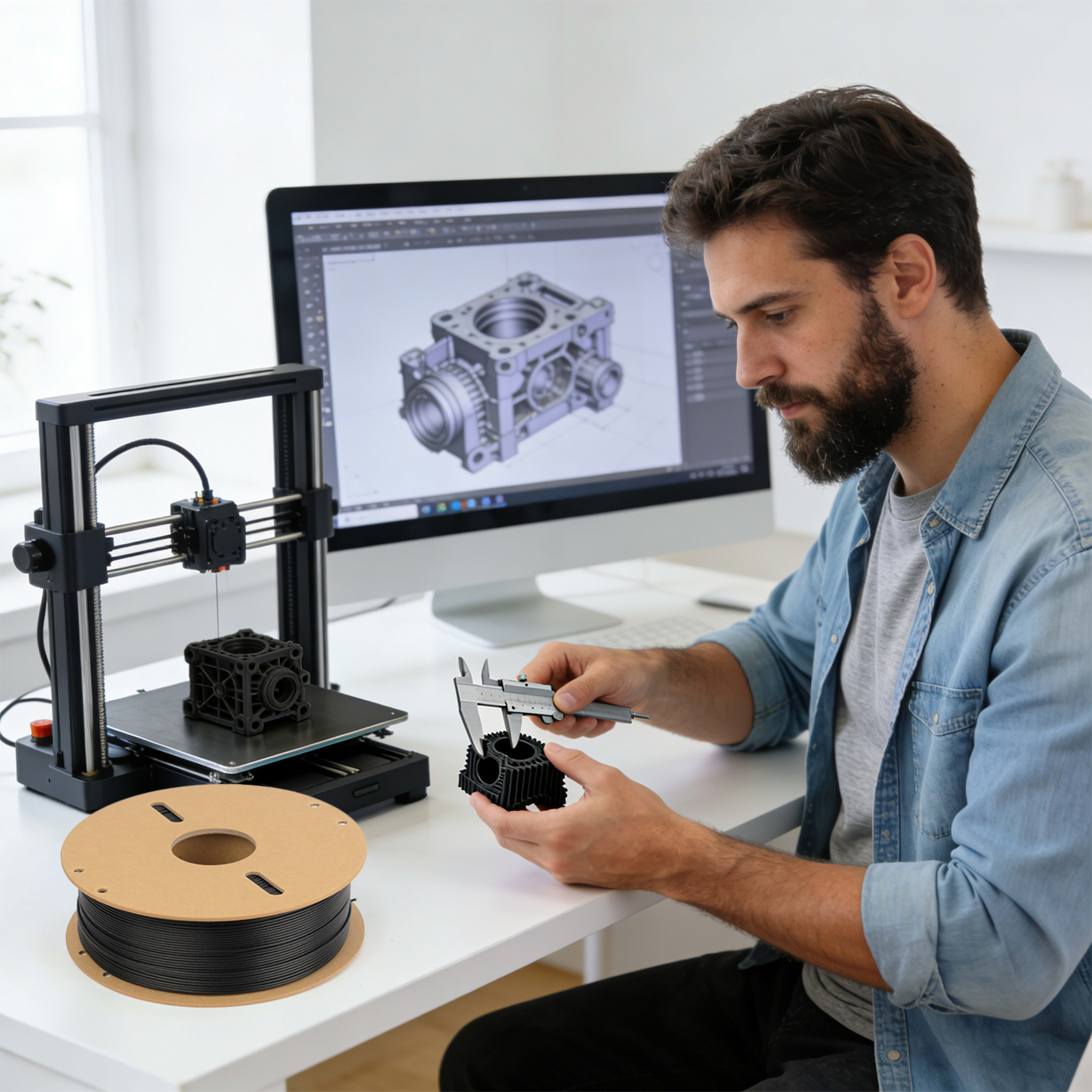 ASA-CF 3D Printer Filament, 15 Percent Carbon Fiber Reinforced, High Strength, UV Resistant, Weather Resistant, Durable  3
