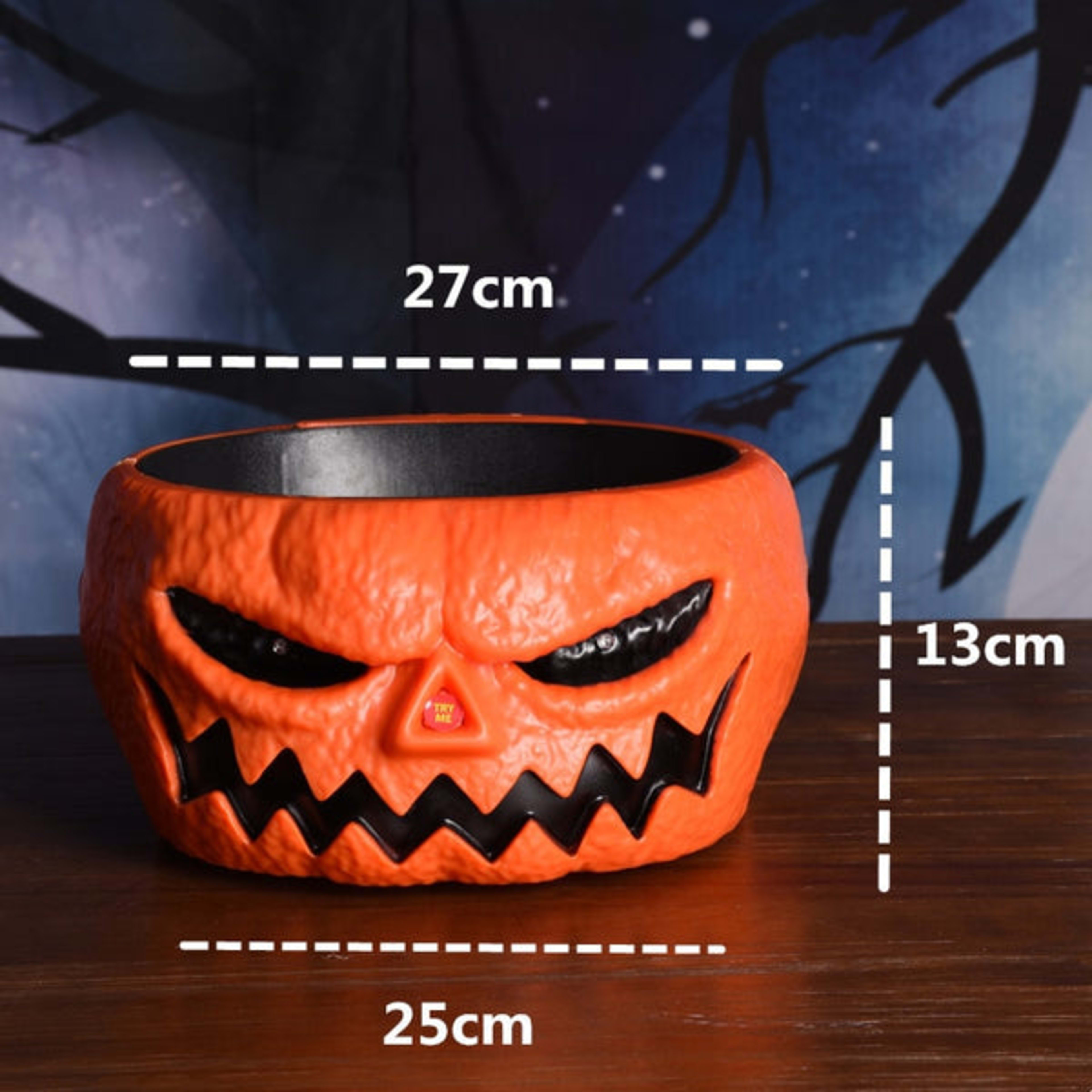 Halloween Dress Up Electric Talking Pumpkin Candy Bowl 9