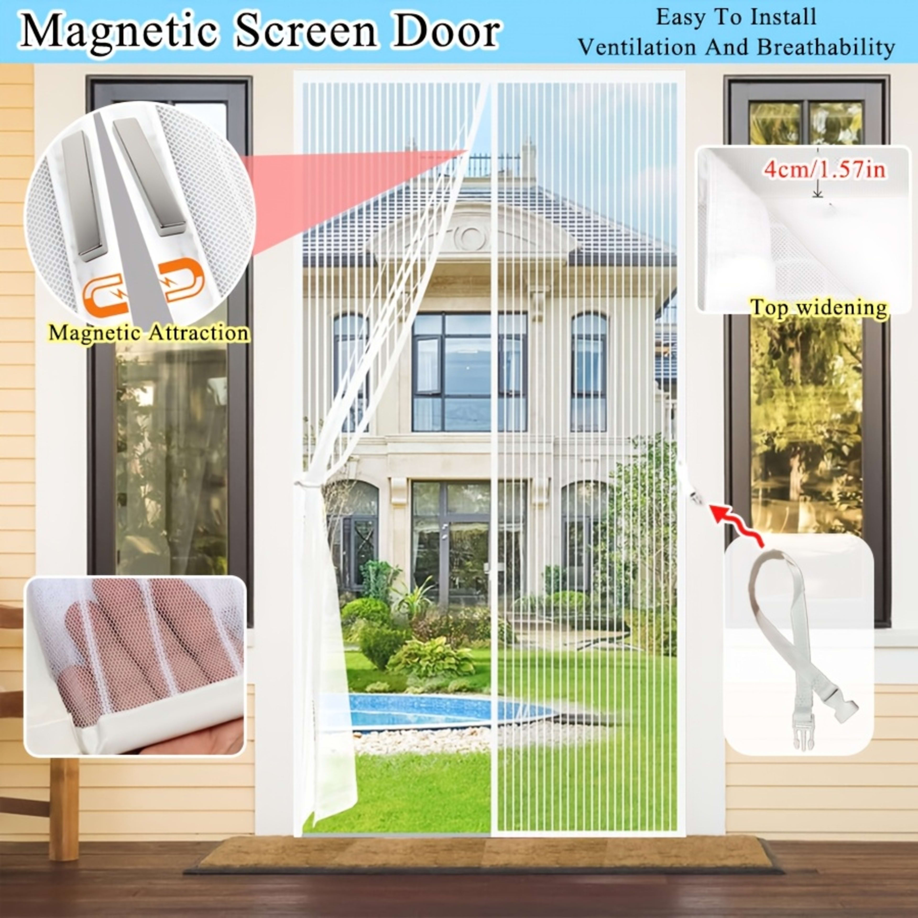 White Magnetic Door Screen Window Mosquito Net Glass Fiber Gauze Can Be Customized In Size, Mesh And Insect Proof, Sturd 7