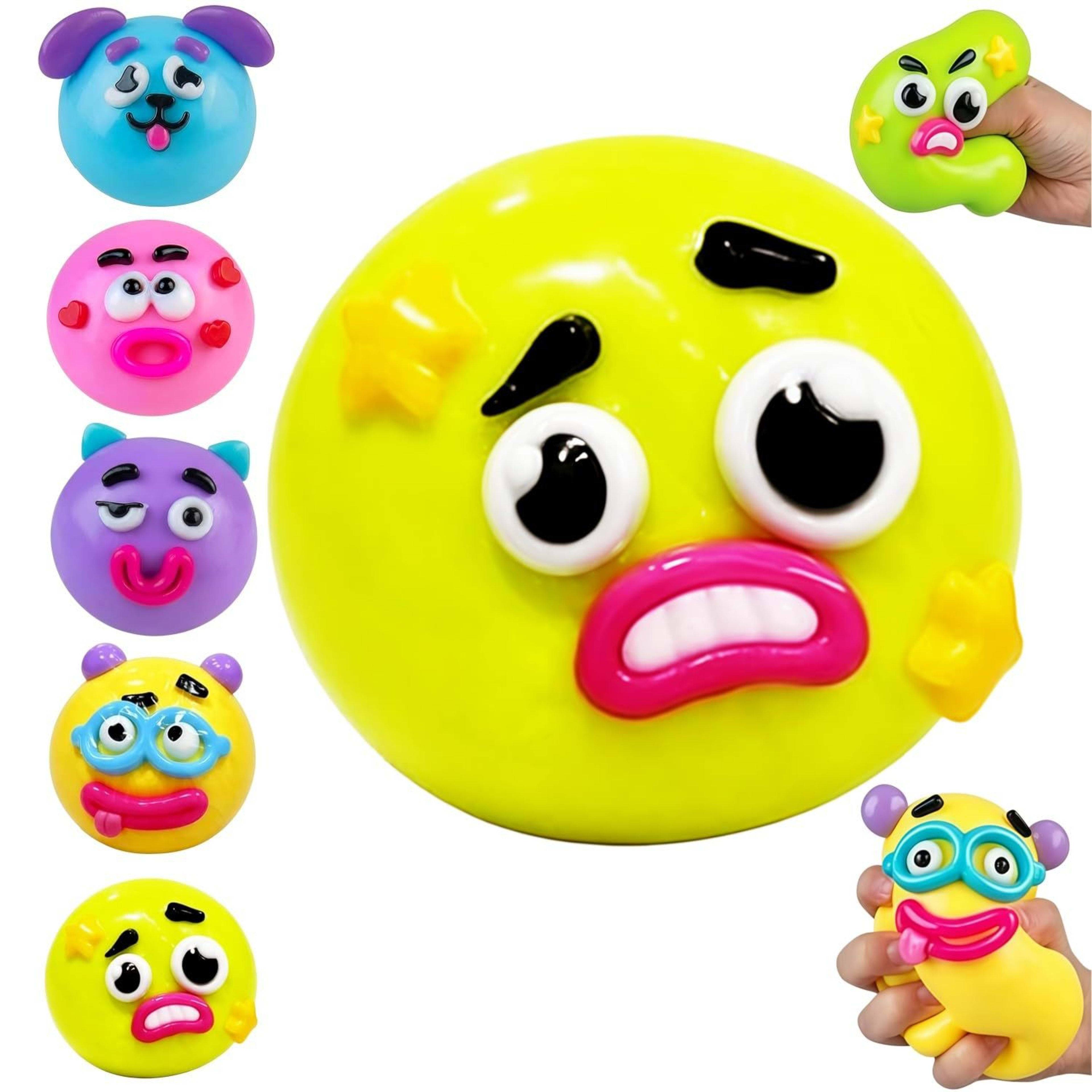 Funny Dog Changing Face Rainbow Pinch Music Slow Rebound Decompression Toy Press Net Celebrity Decompression Artifact