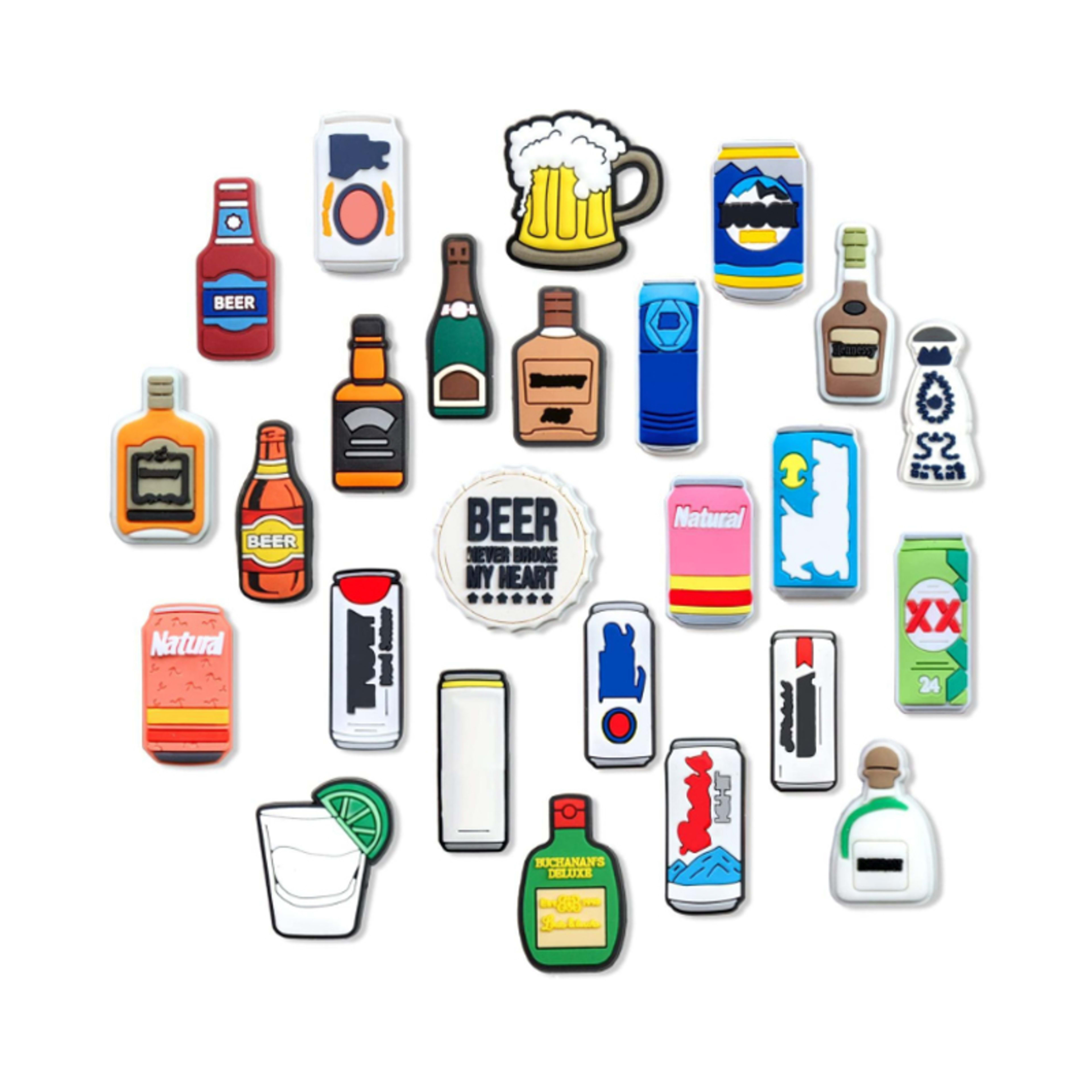 Random Lot Of 25 Pcs PVC Shoe Charms Different Food Candy And Drink Bottle Shoe Decoration 7