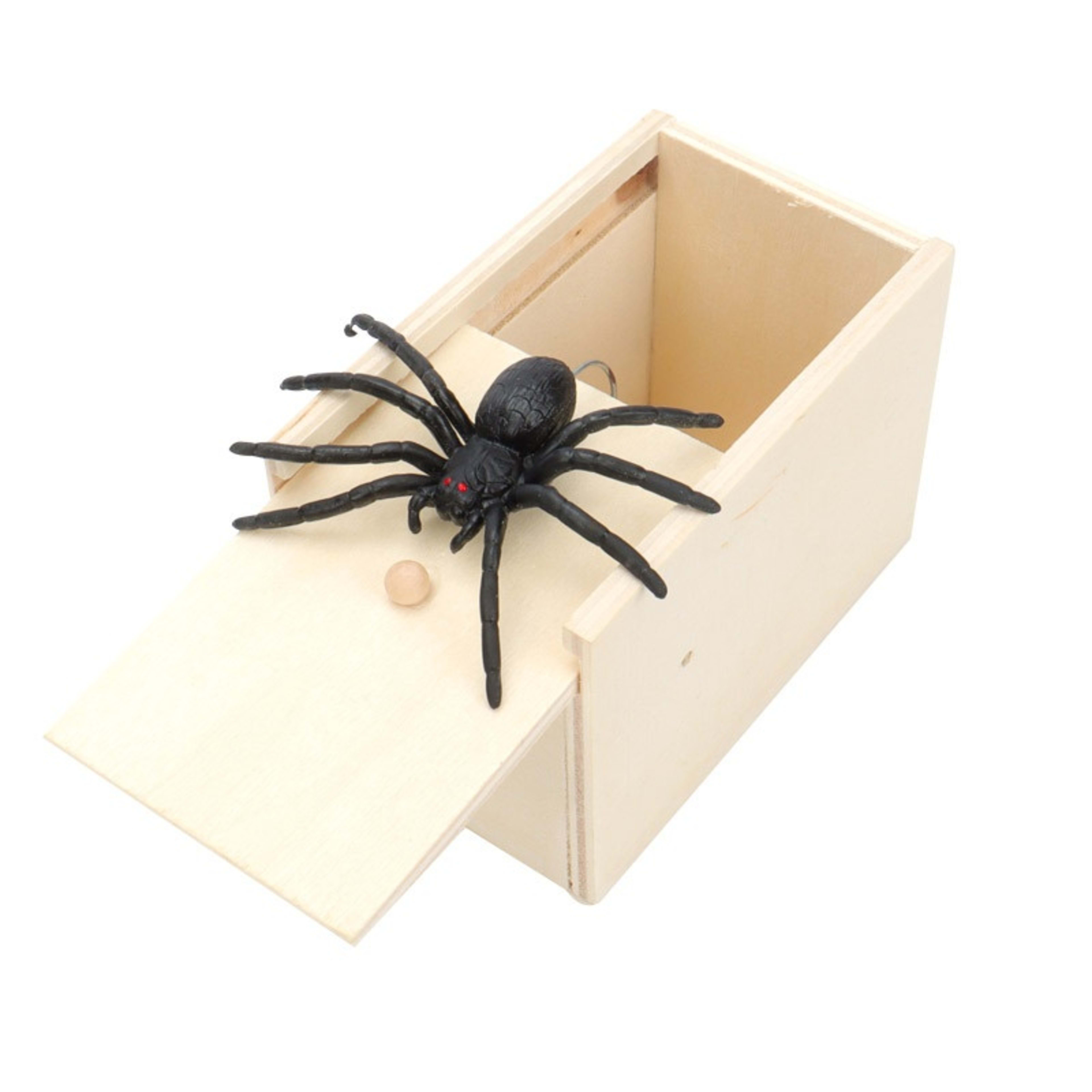Simulation Spider Scared Wooden Box Spoof Spider Creative Tricky 9