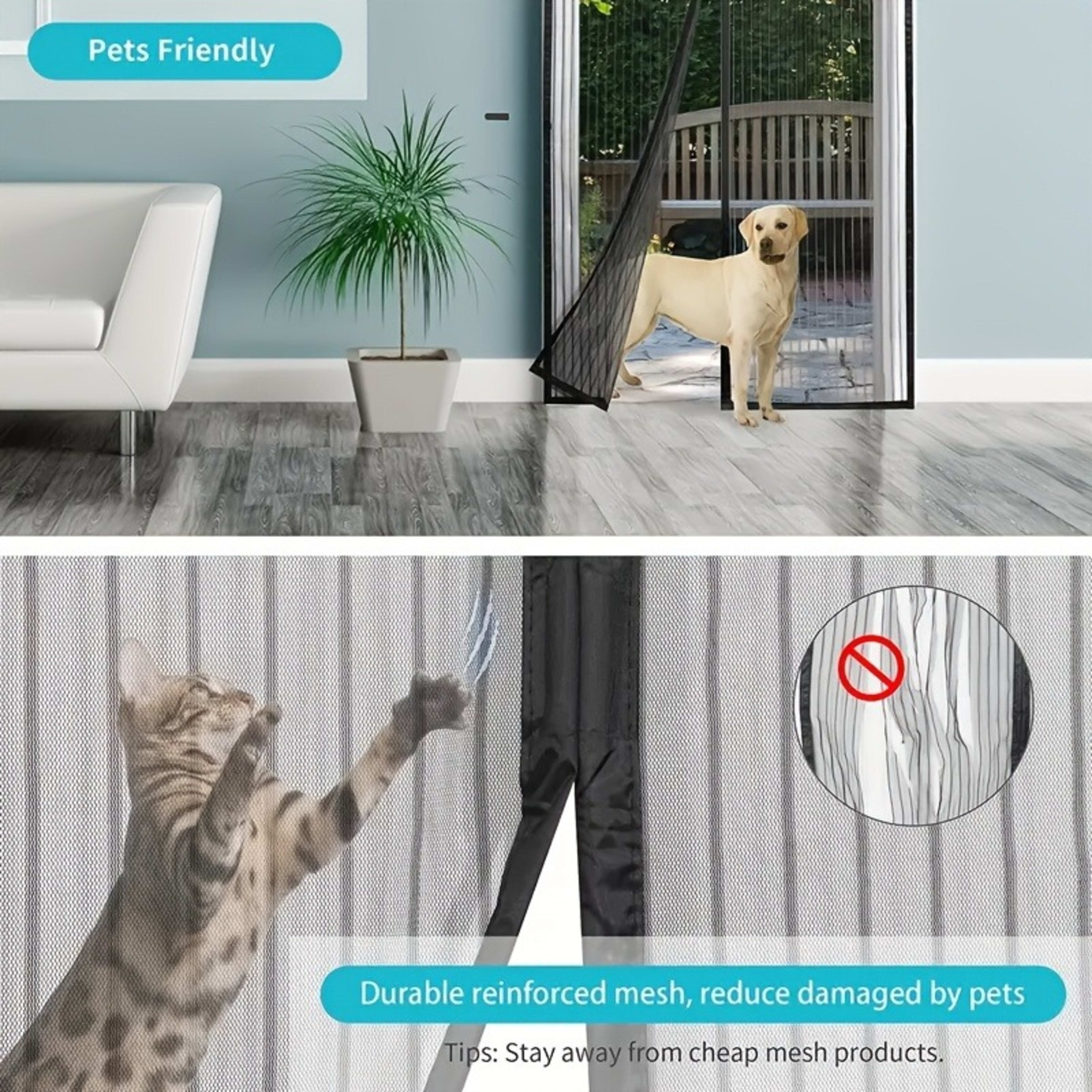 1 Easy-to-install Magnetic Screen Door - Pet-friendly, No-drill Mesh Curtain With Auto-close Feature, Durable And Weathe 9