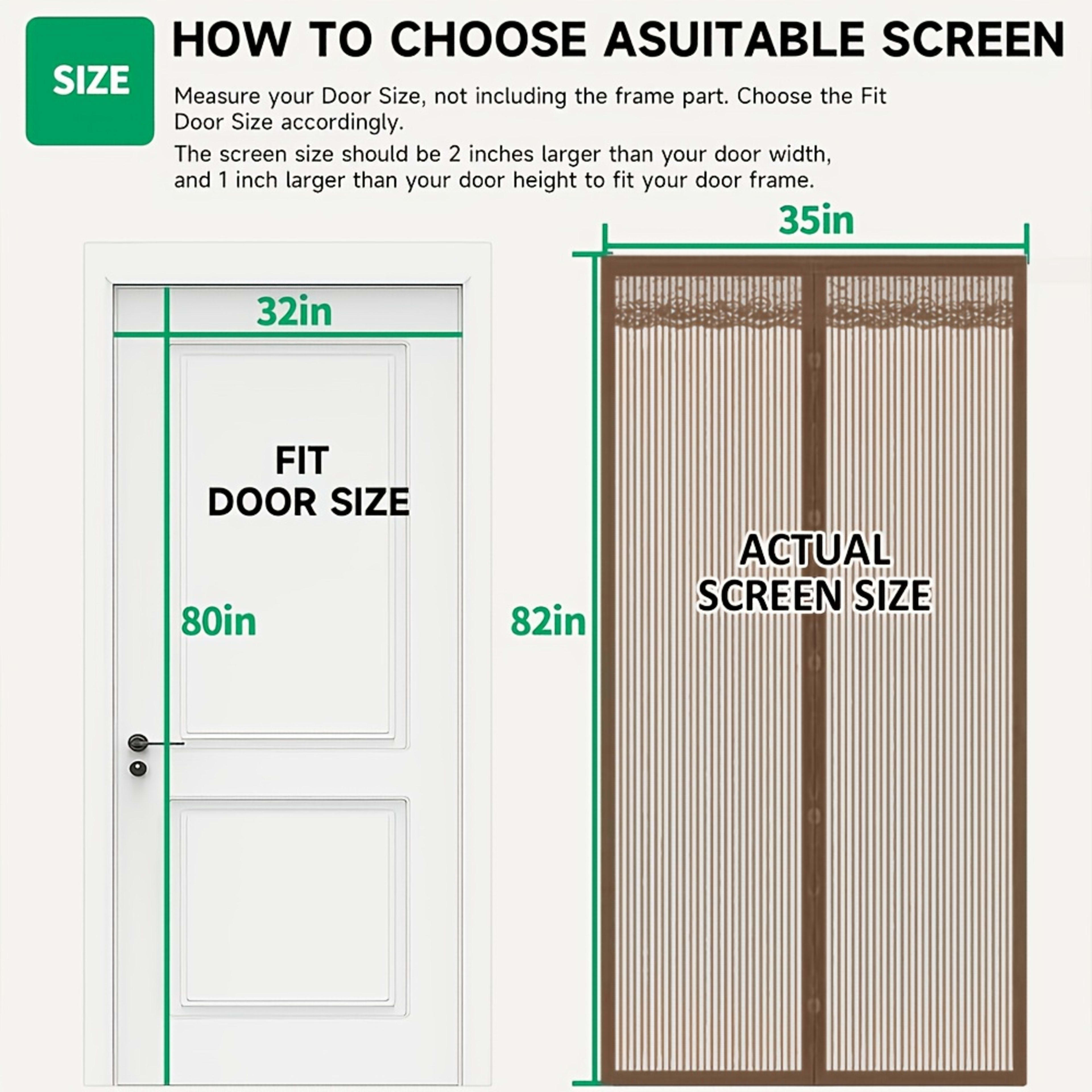 A Brown Magnetic Door Curtain, Breathable Mosquito-proof Screen For Summer, Home Living Room, Bedroom, Kitchen Decorativ 6