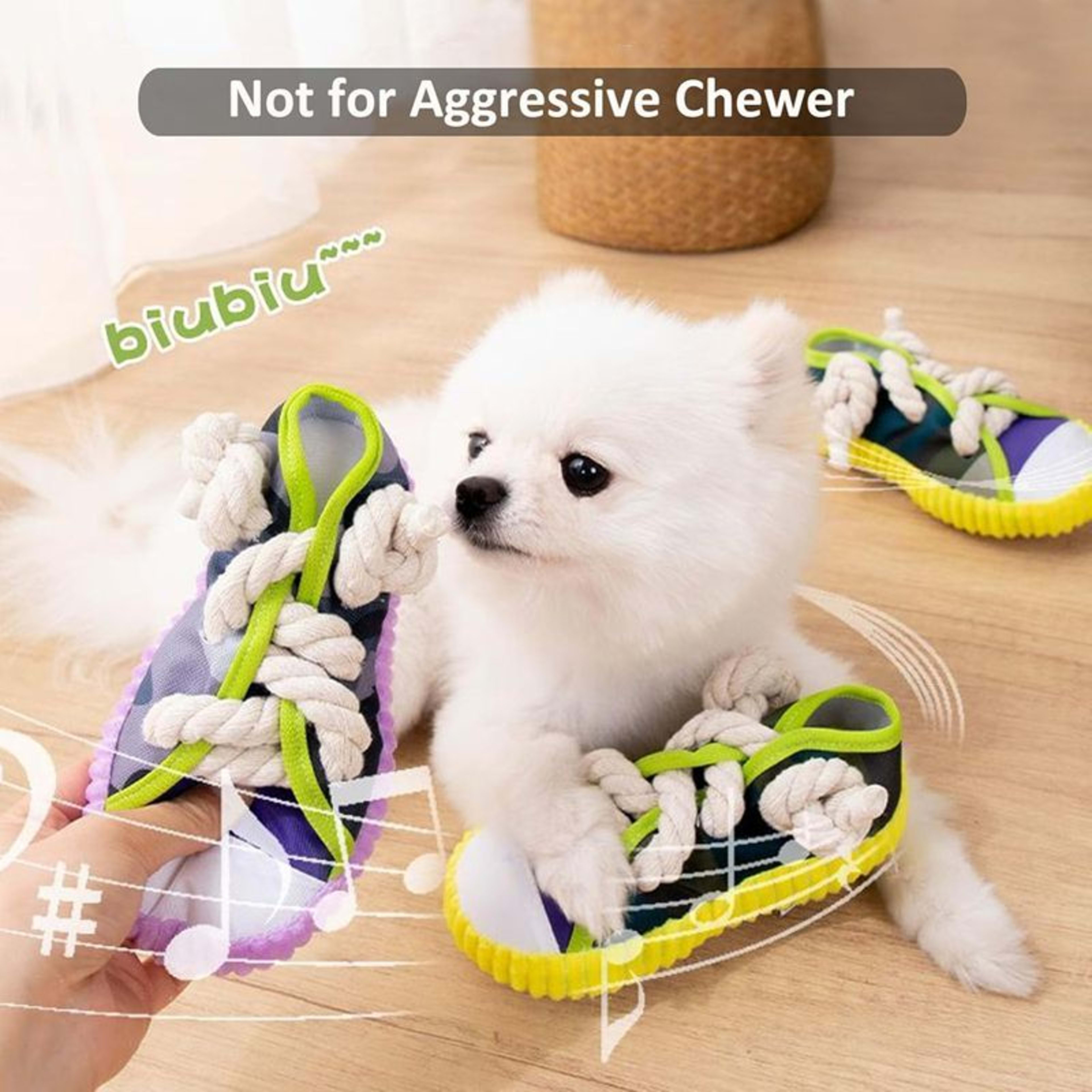 Dog Toys Shoes Pet Cotton Rope Slippers Sound Making Toys Teeth Cleaning Built-in BB Airbag Round Ball Bell Various 2