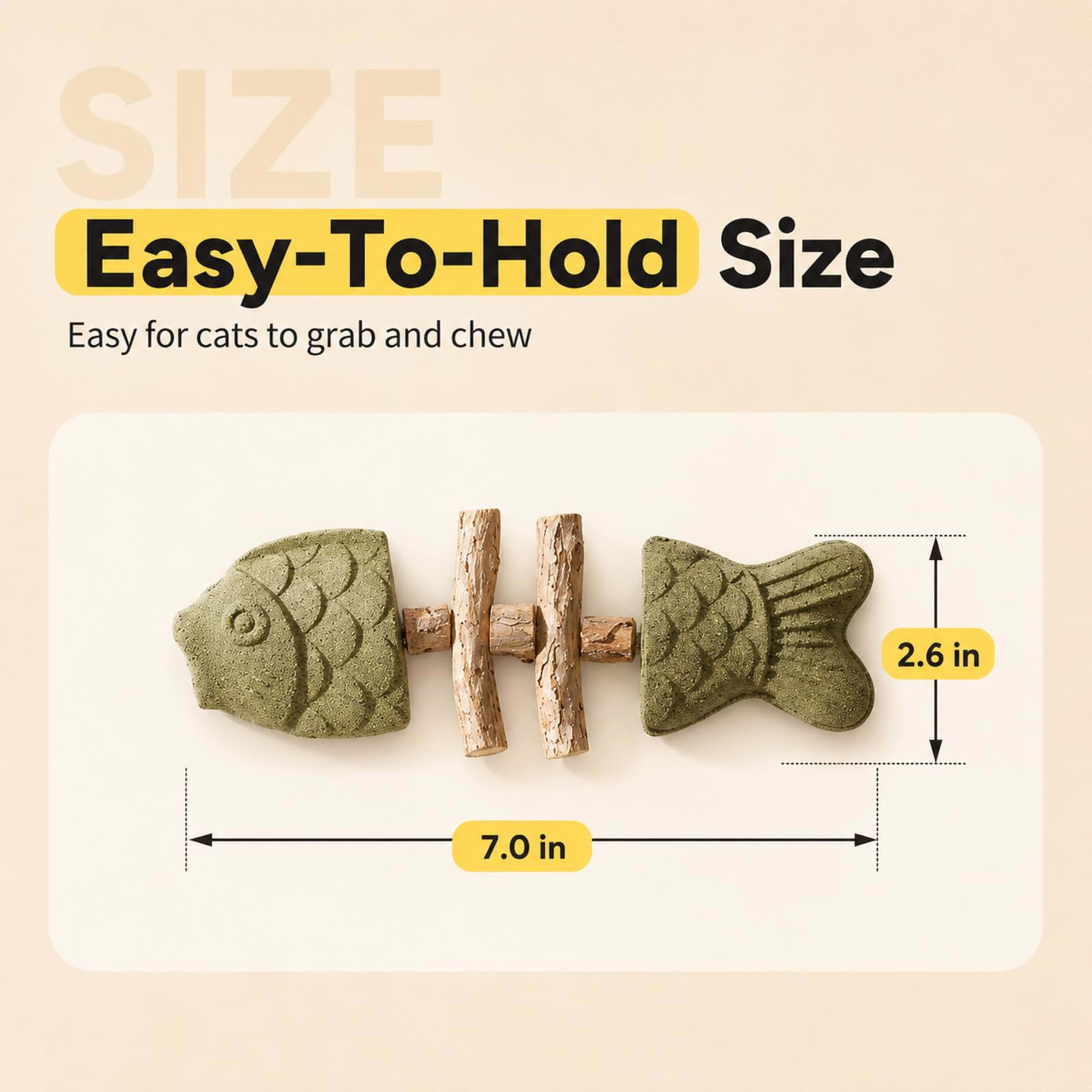 Catnip And Silvervine Chew, Natural Fishbone Chew Toy For Cats, Fishbone-Shaped Cat Dental Toy For Chewing, Licking, Paw 7