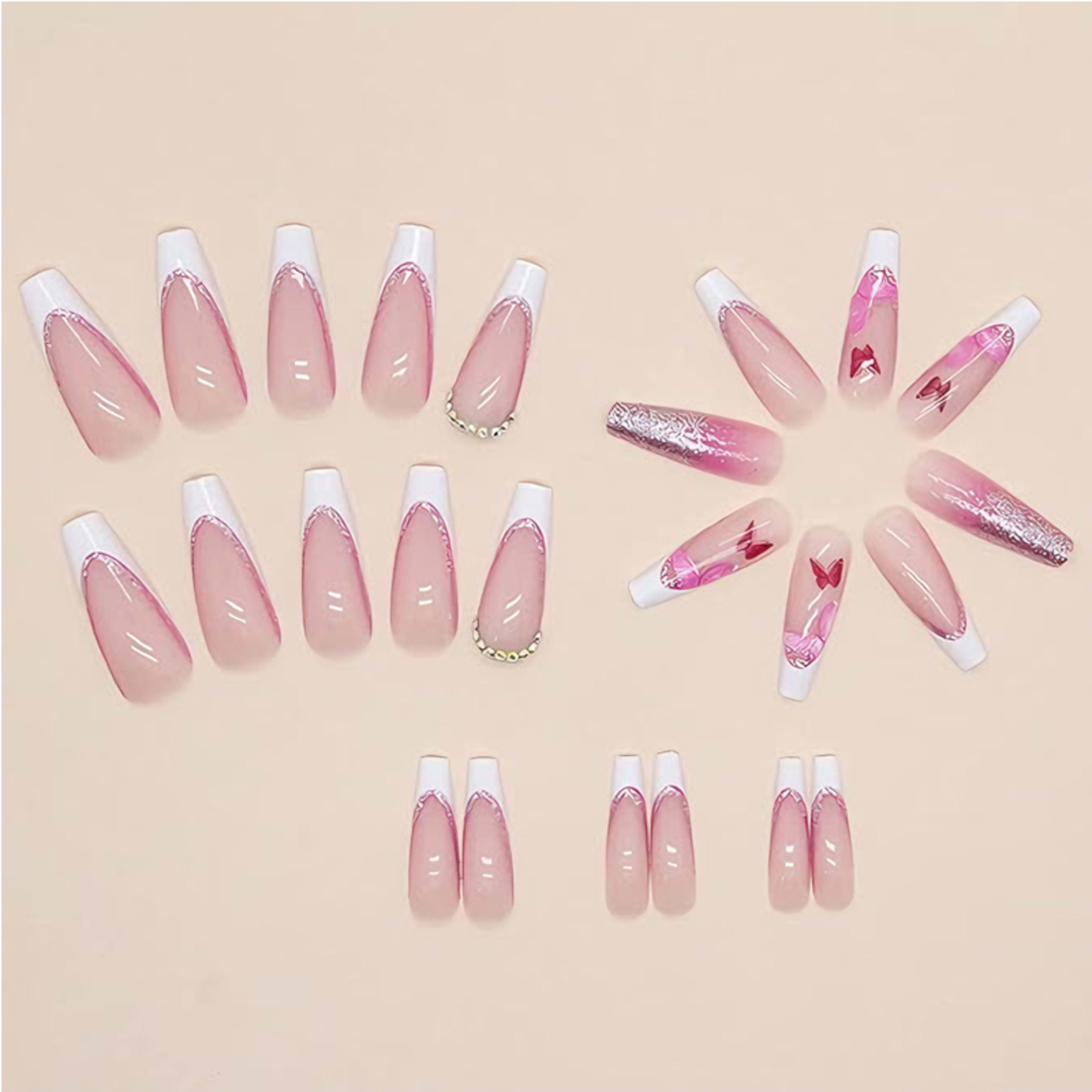 24 PCS Glitter Powder Butterfly Nail Art 6